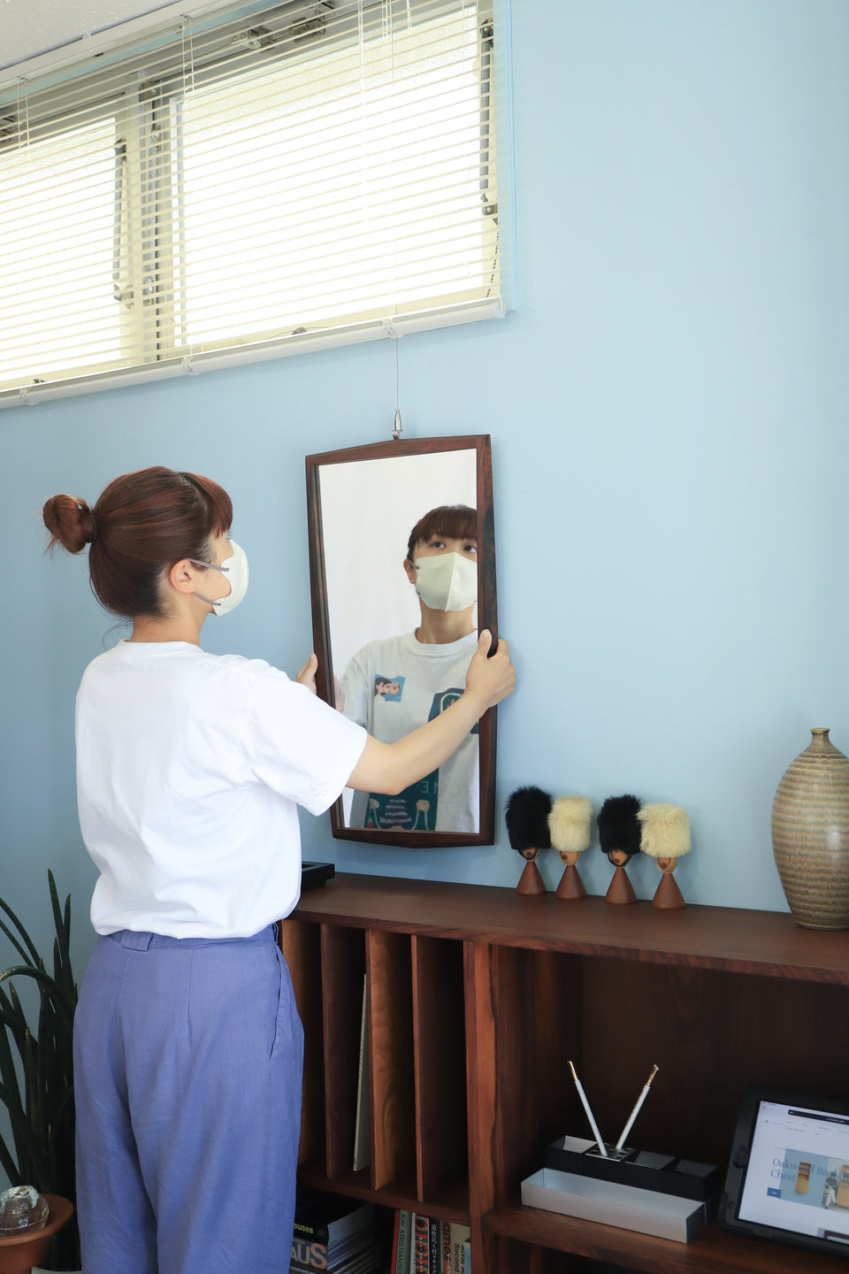 Jansen Spejle Rosewood Frame Wall Mirror Danish Vintage/デンマークヴィンテージ ウォールミラー 鏡 ローズウッド材 北欧インテリア