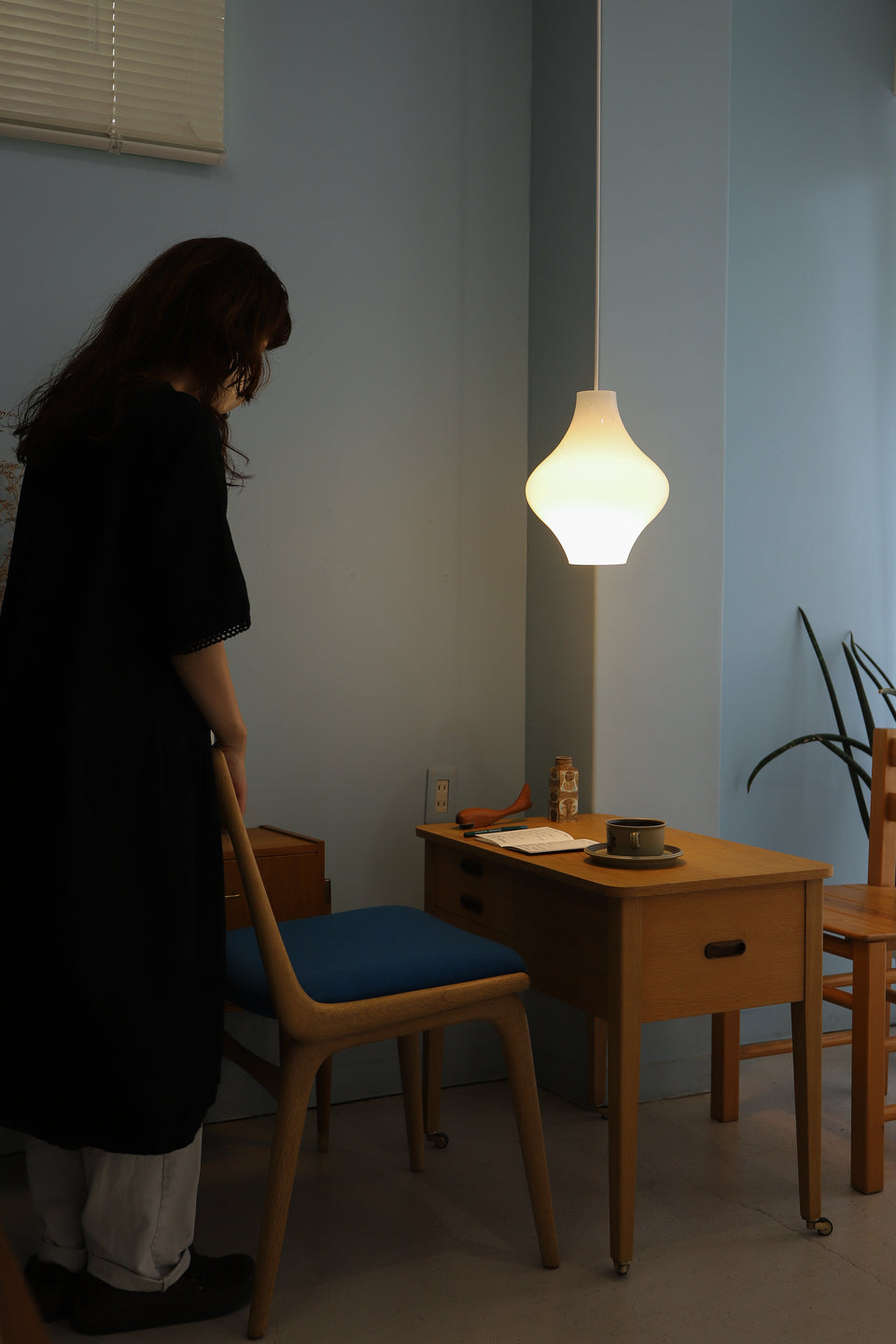 Vintage Opal Glass Pendant Light/ヴィンテージ オパールガラス ペンダントライト 照明