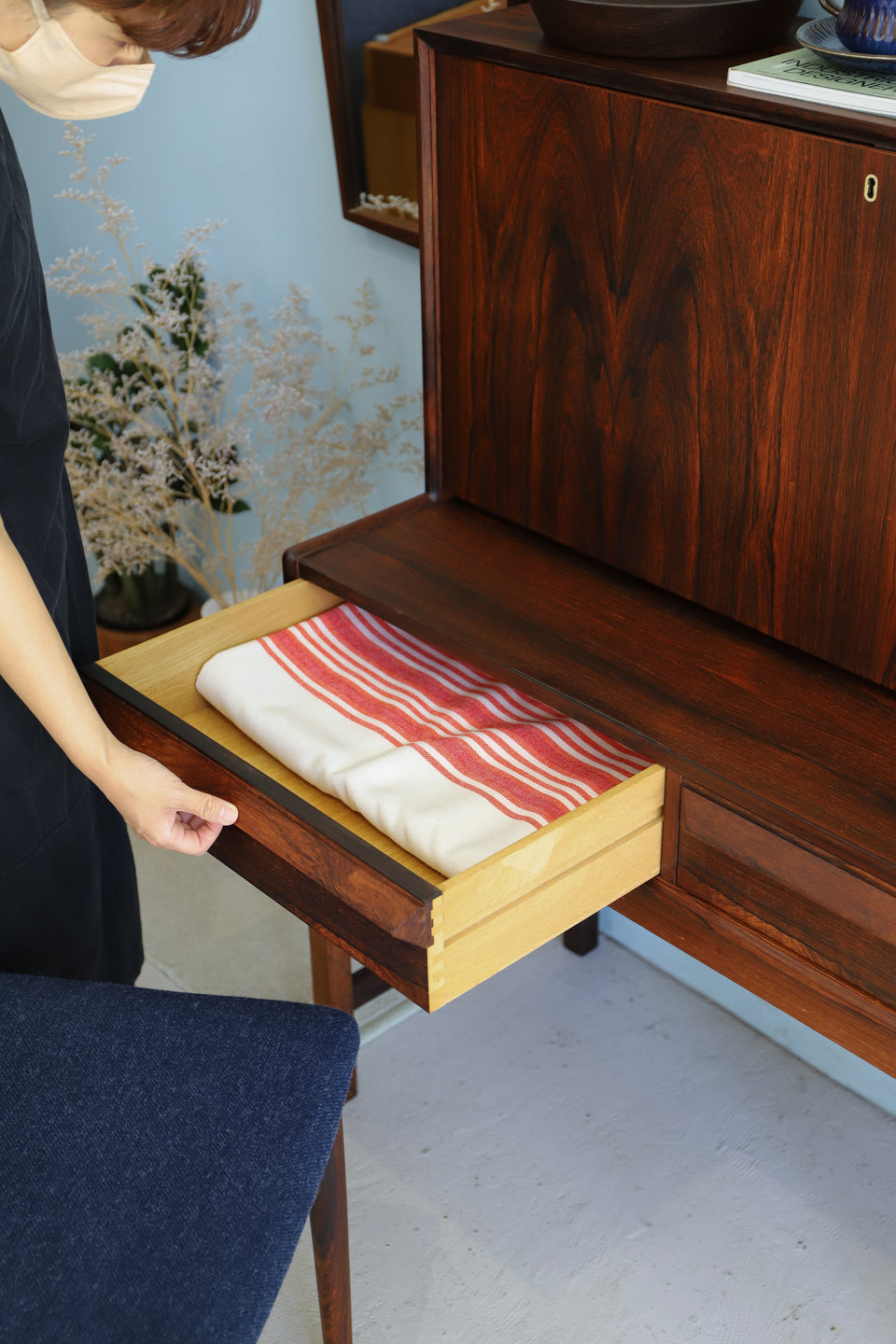 Norwegian Vintage Bruksbo Writing Bureau/ノルウェーヴィンテージ ブルクスボ ライティングビューロー デスク ローズウッド 北欧家具