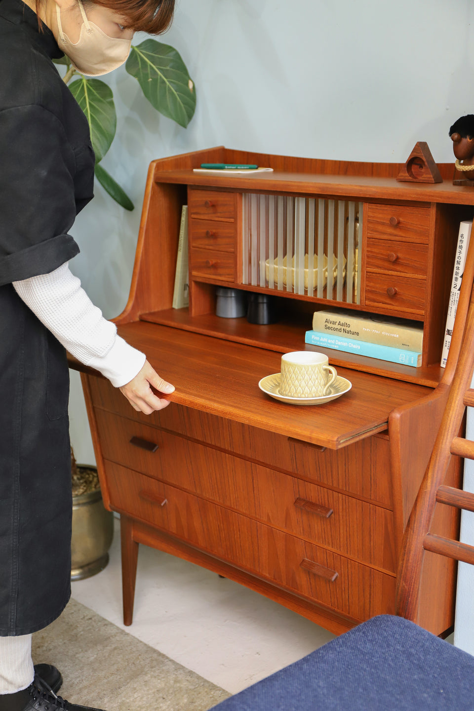 Danish Vintage Secretary Desk Writing Bureau/デンマークヴィンテージ ライティングビューロー デスク チェスト 北欧家具