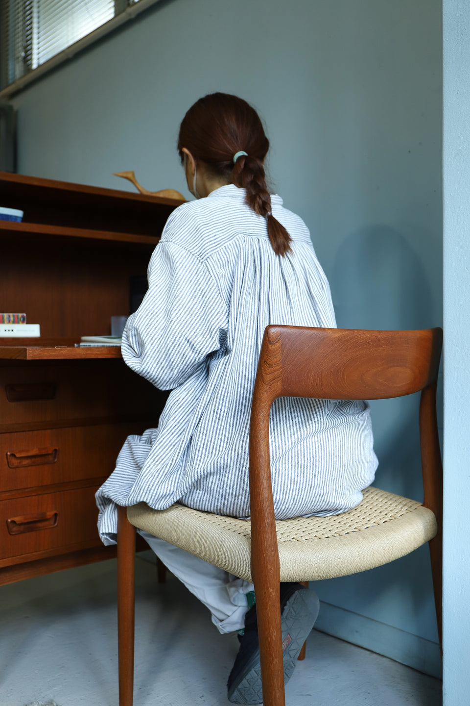 J.L. Møller Dining Chair No.77 N.O. Møller Teakwood/J.L.モラー ダイニングチェア チーク材 ペーパーコード 北欧ヴィンテージ