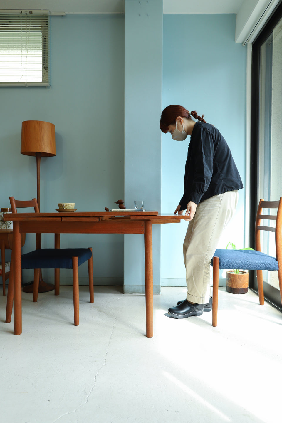Japanese Vintage Extension Dining Table/ジャパンヴィンテージ エクステンションダイニングテーブル チーク材 北欧デザイン