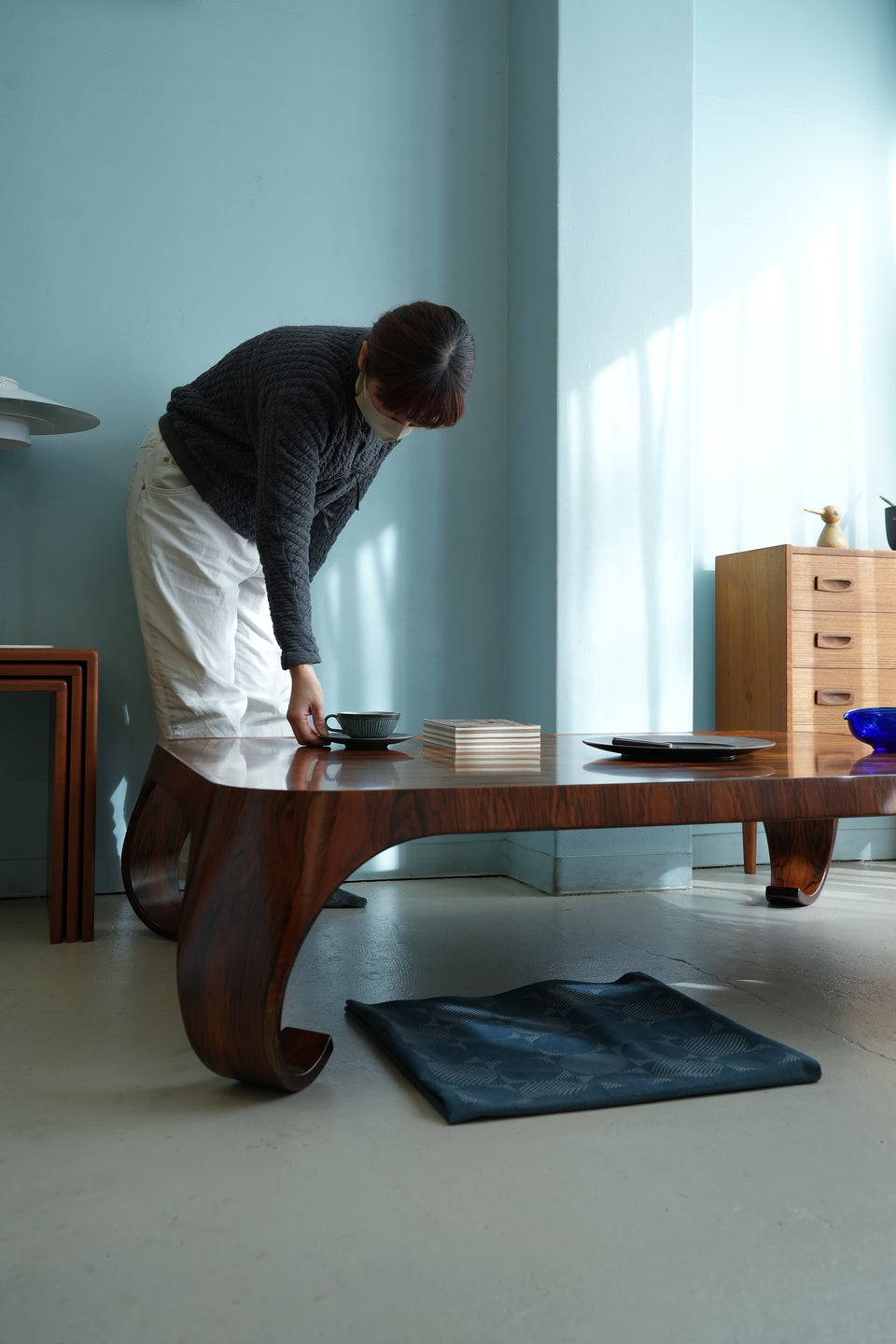 Japanese Modern Tendo Low Table Rosewood/天童木工 座卓 剣持勇 ローズウッド ジャパニーズモダン