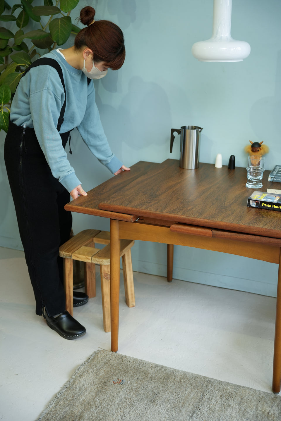 Japanese Vintage Square Extension Dining Table/ジャパンヴィンテージ エクステンション ダイニングテーブル