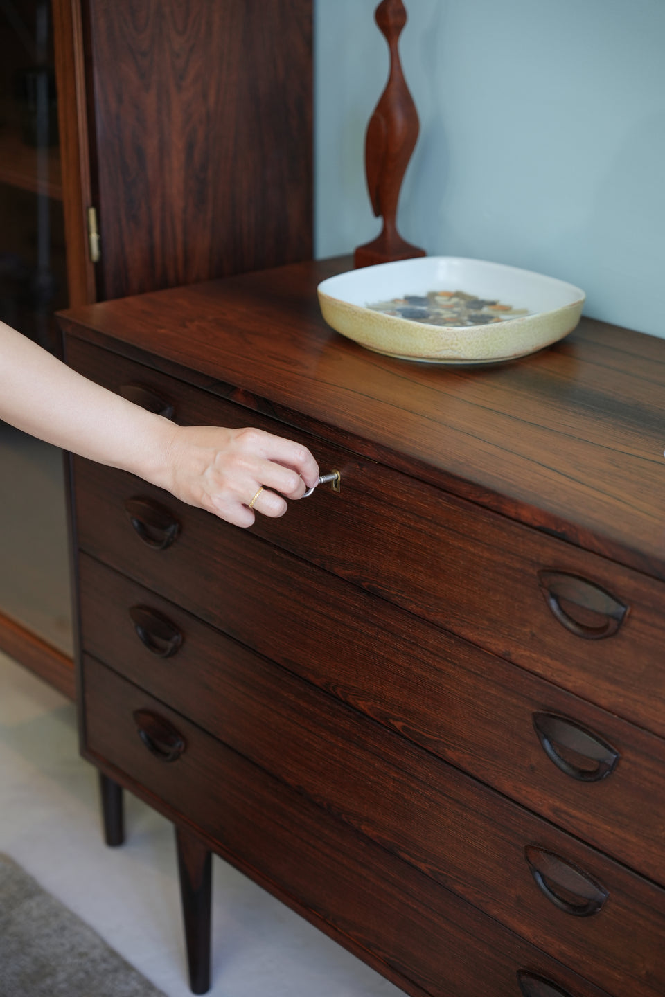 Kai Kristiansen 4drawer Chest Rosewood Feldballes Møbelfabrik/カイ・クリスチャンセン 4段チェスト ローズウッド材 北欧家具