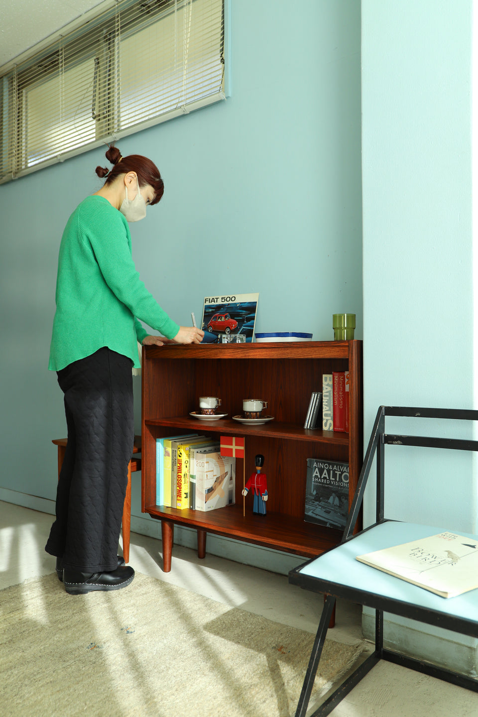 Rosewood Danish Vintage Low Bookcase/ローズウッド デンマークヴィンテージ ブックケース 本棚 北欧家具