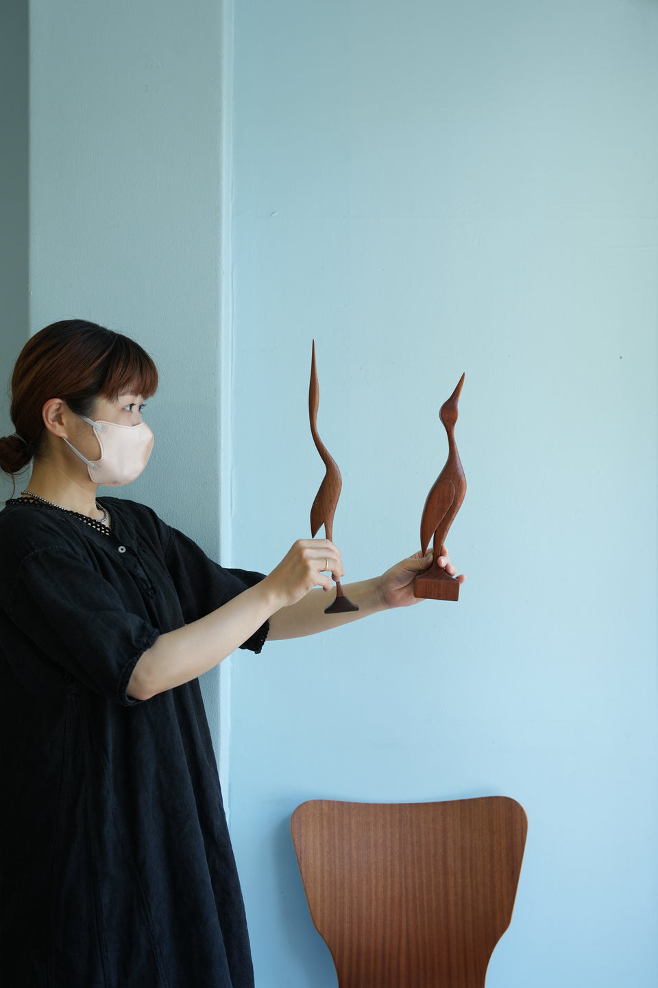 Scandinavian Vintage Teakwood Bird Sculpture Object/北欧ヴィンテージ 鳥のオブジェ チーク材