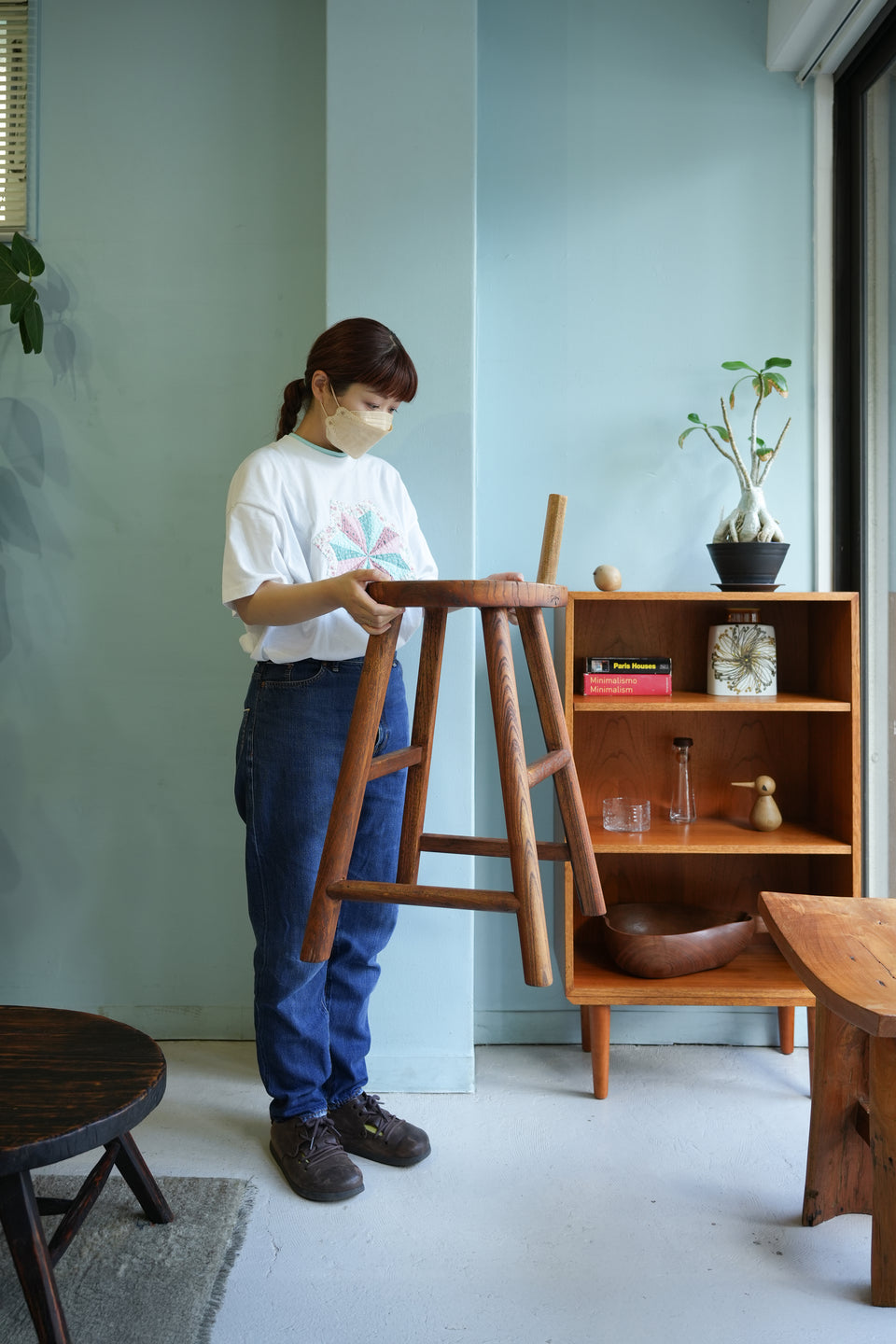 Solid Wood Low Table Stool/無垢材 ローテーブル スツール 民藝