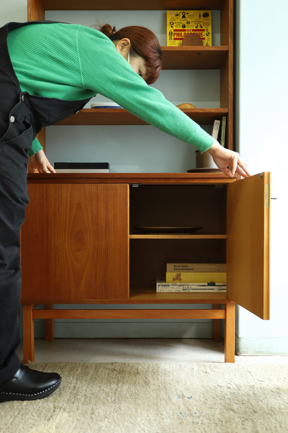 Swedish Vintage Bookcase Writing Bureau/スウェーデンヴィンテージ ブックケース ライティングビューロー オープンシェルフ 北欧家具