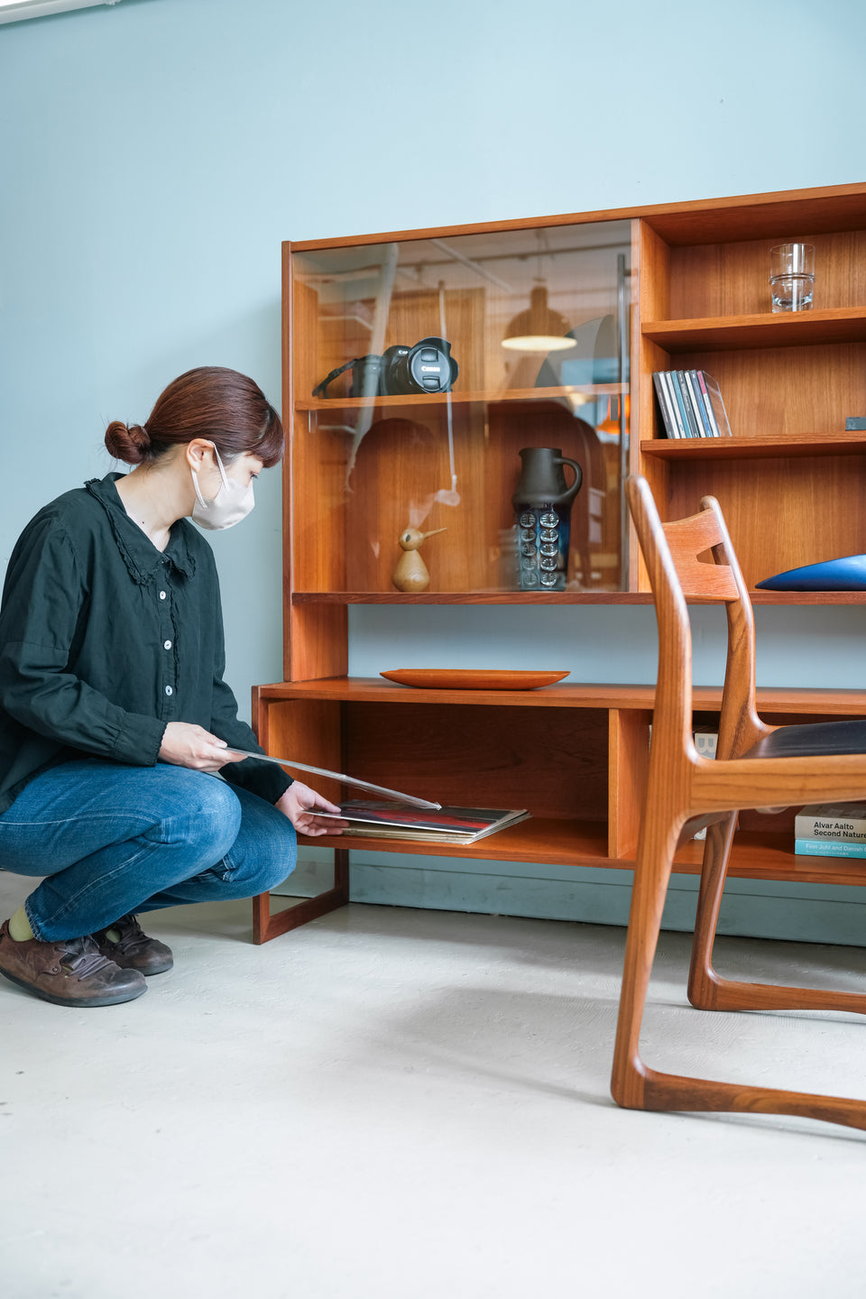 Swedish Vintage Glass Cabinet Shelf Arne Wahl-Iversen/スウェーデンヴィンテージ ガラスキャビネット シェルフ アルネ・ウォール・イヴェルセン