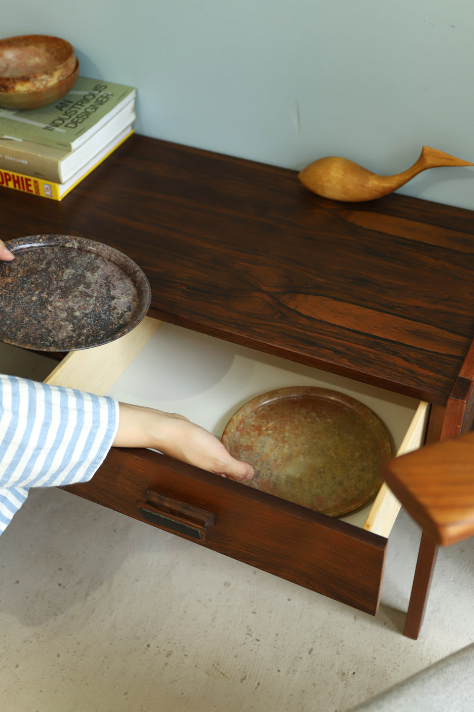 Vintage Marble Stone Plate Bowl/ヴィンテージ 石の器 プレート 大理石 レトロ