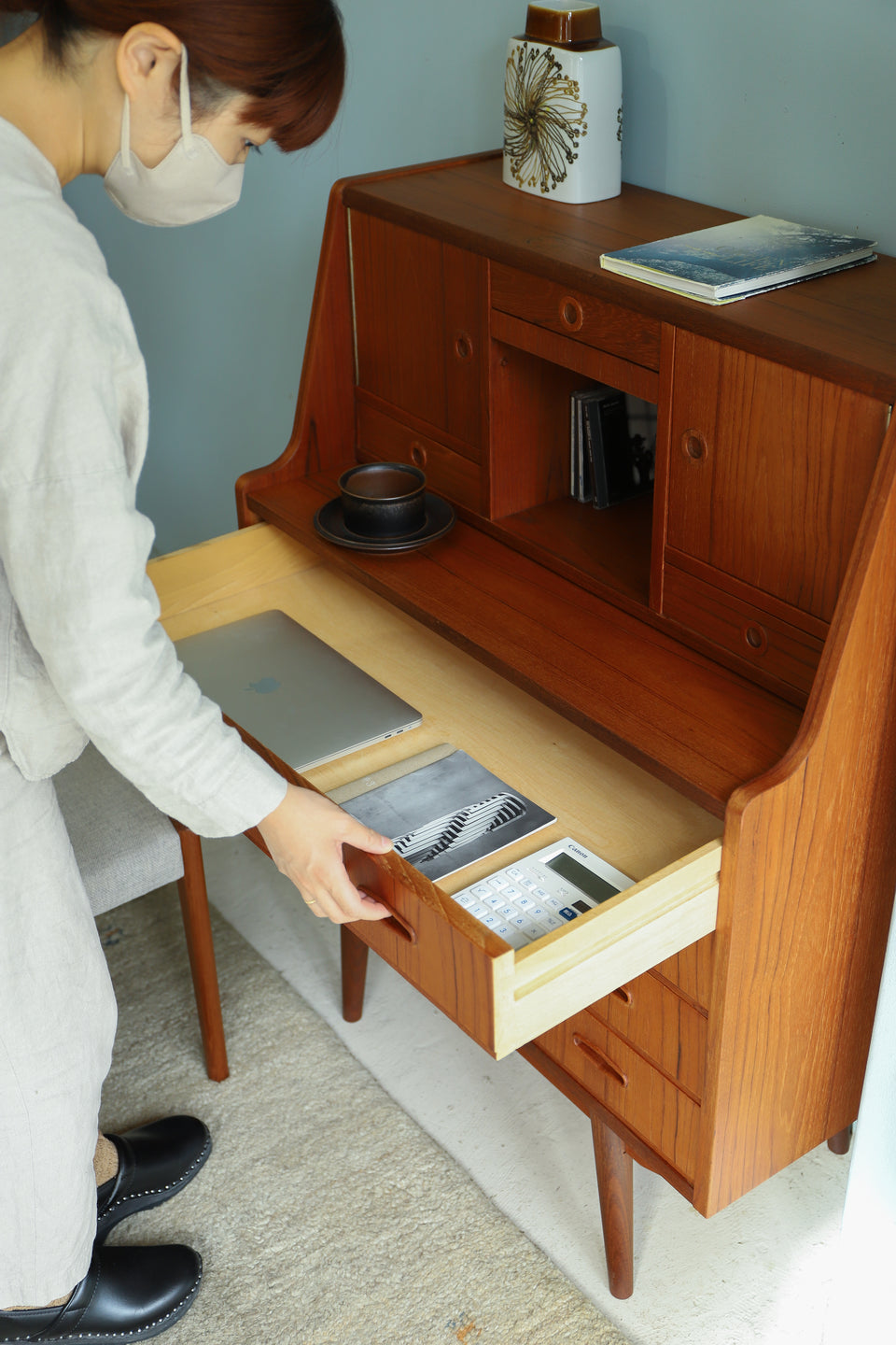Writing Bureau with Mirror Danish Vintage/デンマークヴィンテージ ライティングビューロー ミラー付き ドレッサー 北欧家具