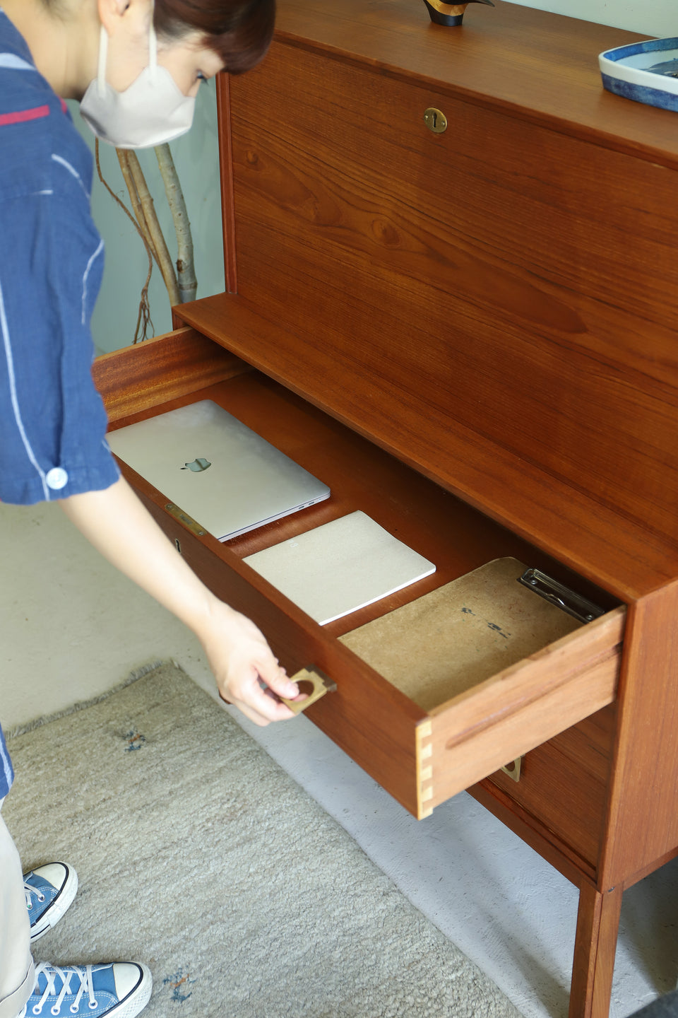 Writing Bureau Secretary Desk Danish Vintage/デンマークヴィンテージ ライティングビューロー チーク材 北欧家具