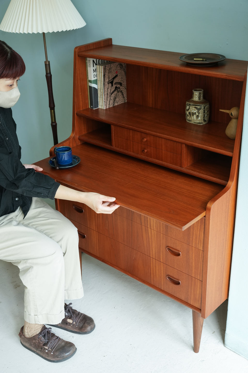 Writing Bureau Teakwood Danish Vintage/デンマークヴィンテージ ライティングビューロー チーク材 北欧家具