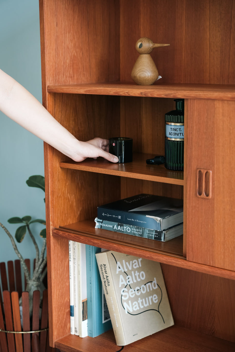 Bookcase Teak with Door Danish Vintage/デンマークヴィンテージ ブックケース シェルフ 本棚 チーク材