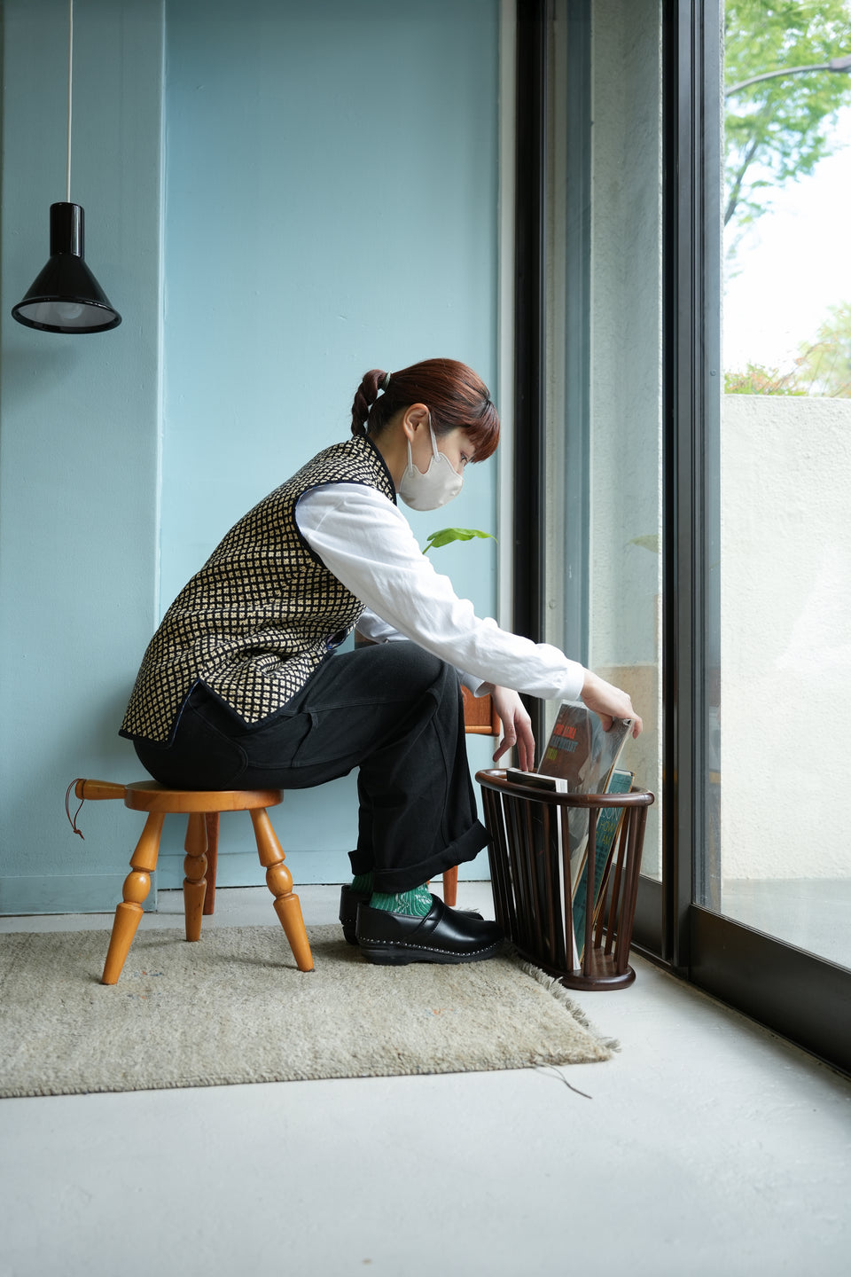 HIDA Magazine Rack Milk Stool Japanese Modern/飛騨産業 マガジンラック ミルクスツール キツツキ ジャパニーズモダン