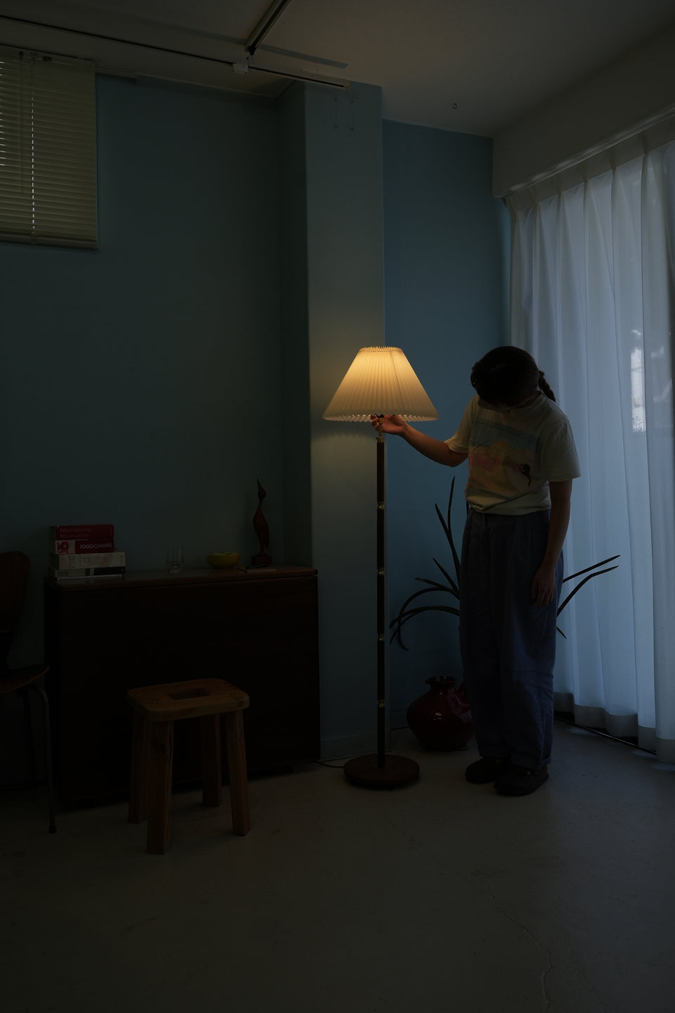 Danish Vintage ES Horn Floor Lamp Model804/デンマークヴィンテージ フロアスタンドライト チーク材 間接照明