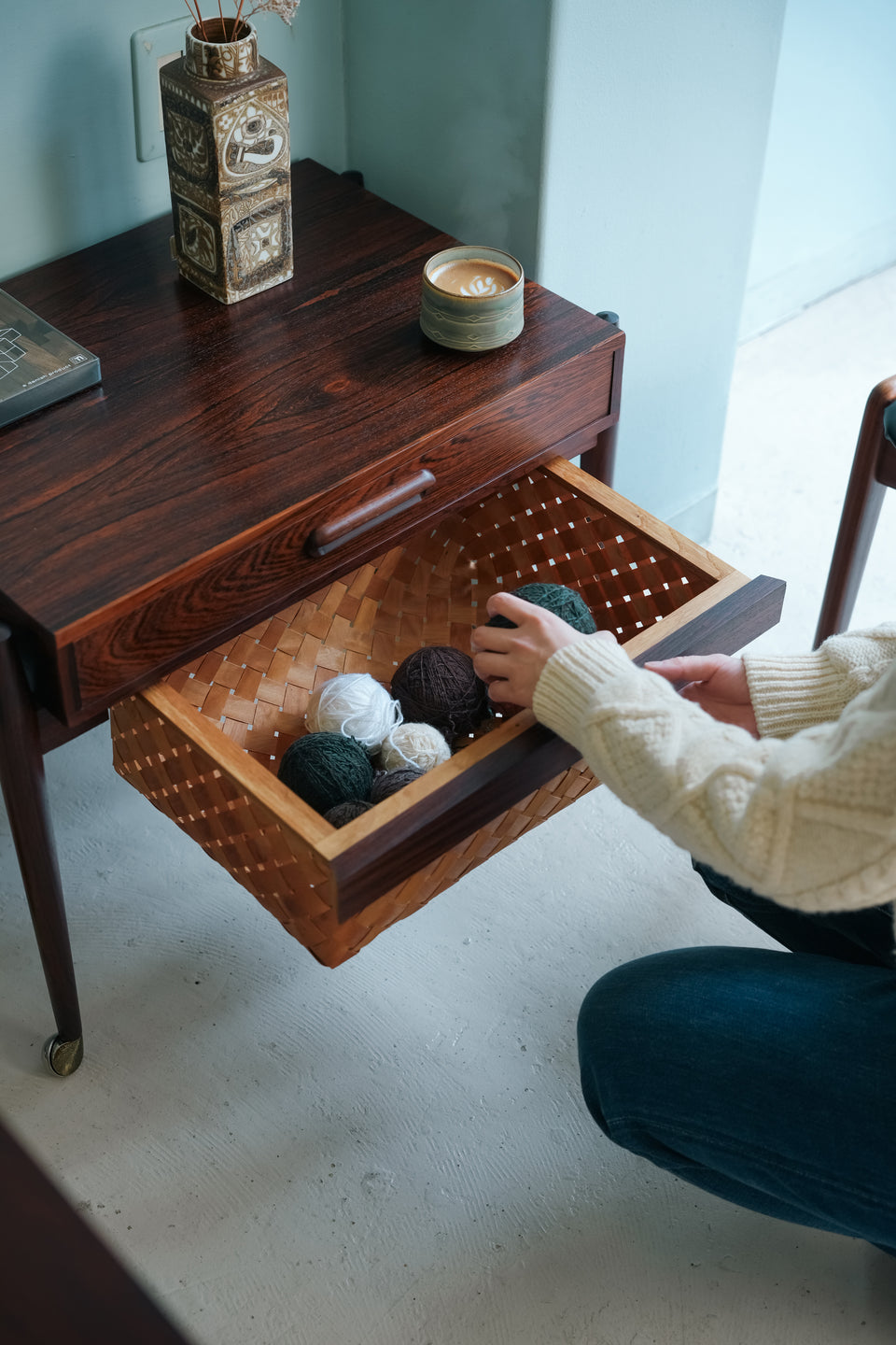 Danish Vintage Sewing Wagon Rosewood/デンマークヴィンテージ ソーイングワゴン サイドテーブル ローズウッド 北欧家具