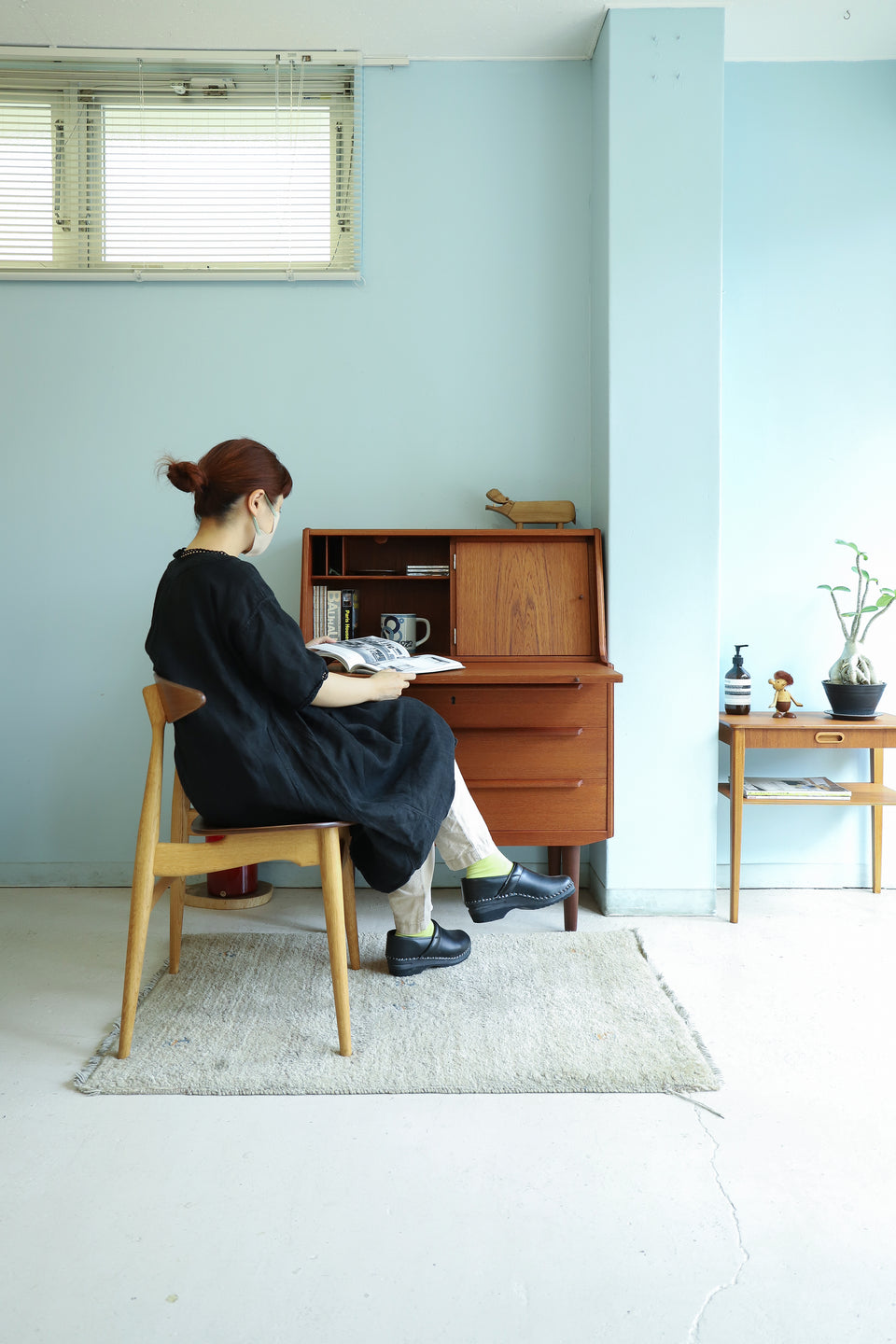 Danish Vintage Ølholm Møbelfabri Writing Bureau with Mirror/デンマークヴィンテージ ライティングビューロー ミラー付き 北欧家具
