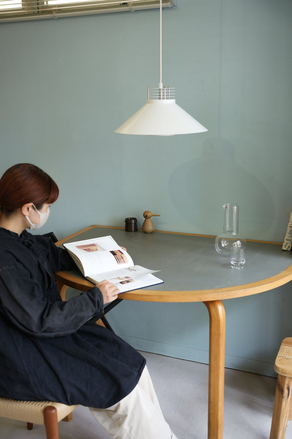 Farstrup Linoleum Top Table Half Round Table/ファーストラップ リノリウムトップ テーブル デンマークヴィンテージ