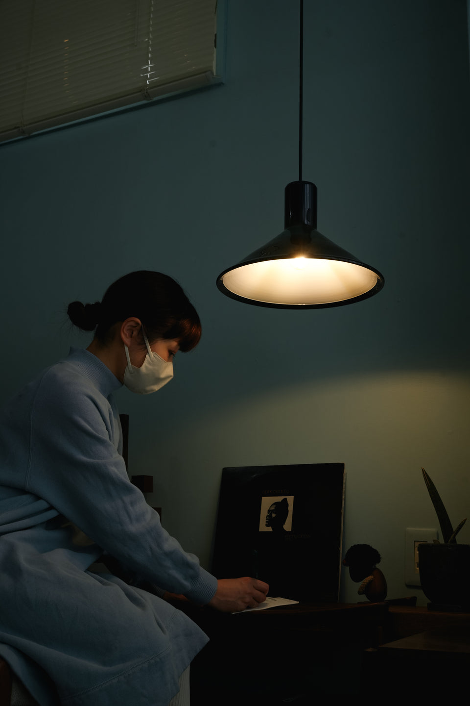 Holmegaard Pendant Light P&T Blue Michael Bang/ホルムガード ペンダントライト マイケル・バング ブルー 照明 デンマークヴィンテージ