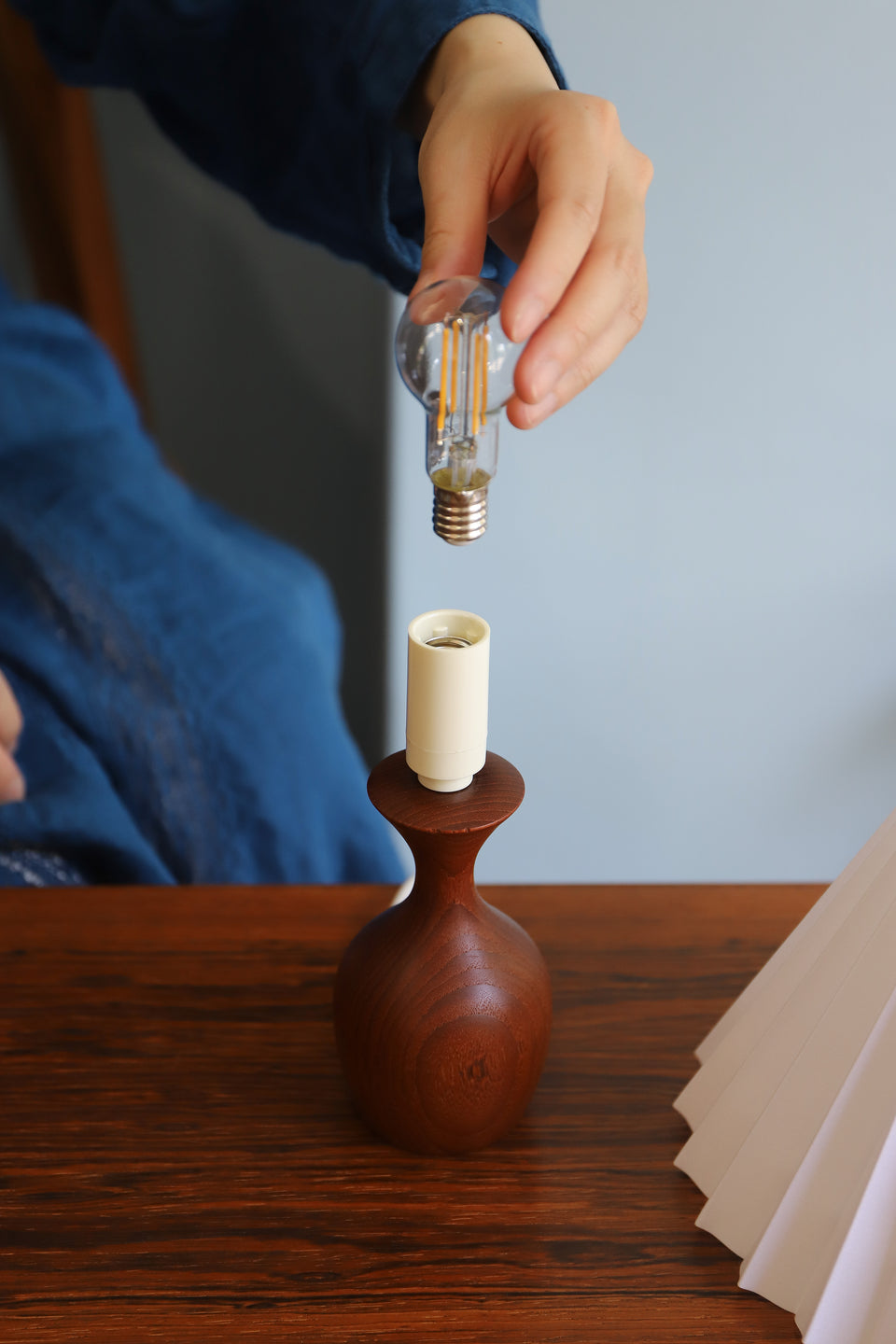 Small Table Lamp Teakwood Danish Vintage/デンマークヴィンテージ テーブルランプ チーク材 間接照明 北欧インテリア
