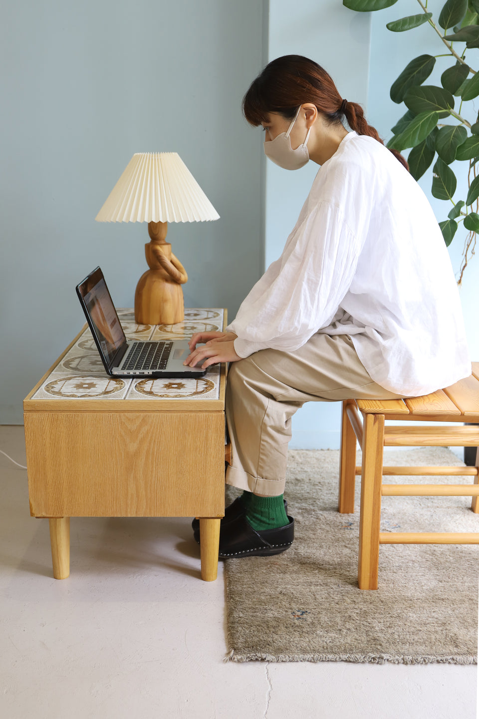 Danish Vintage Tile Top Oakwood Low Board/デンマークヴィンテージ タイルトップ ローボード チェスト オーク材 北欧家具