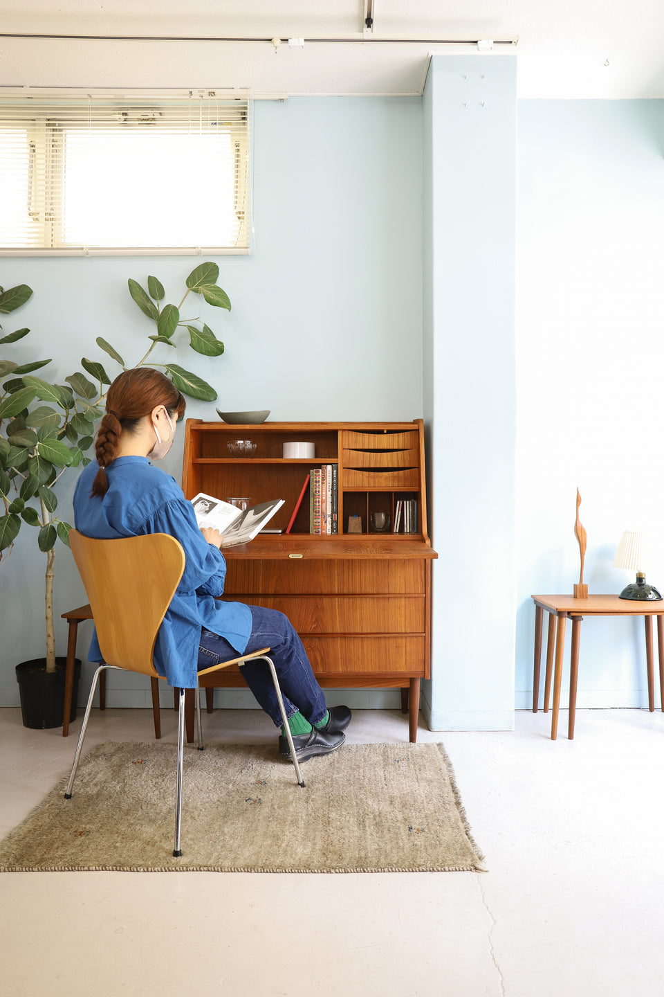 Danish Vintage Writing Bureau Secretary Desk/デンマークヴィンテージ ライティングビューロー チーク材 北欧家具
