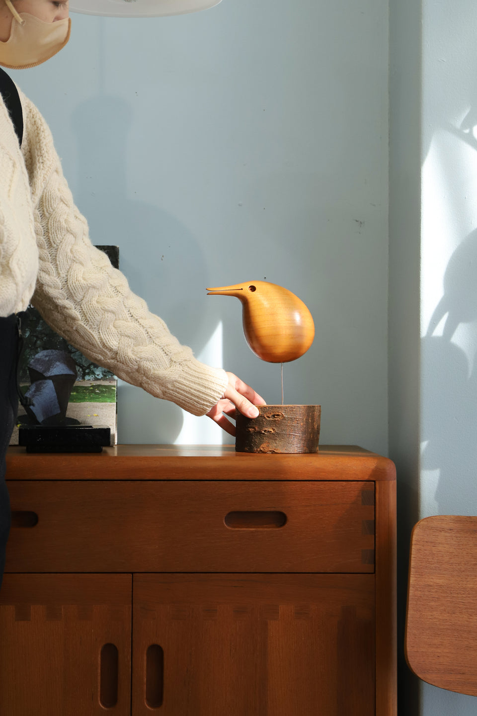 Wood with Wire Leg Bird Object/木製 バードオブジェ 置物 ミッドセンチュリー