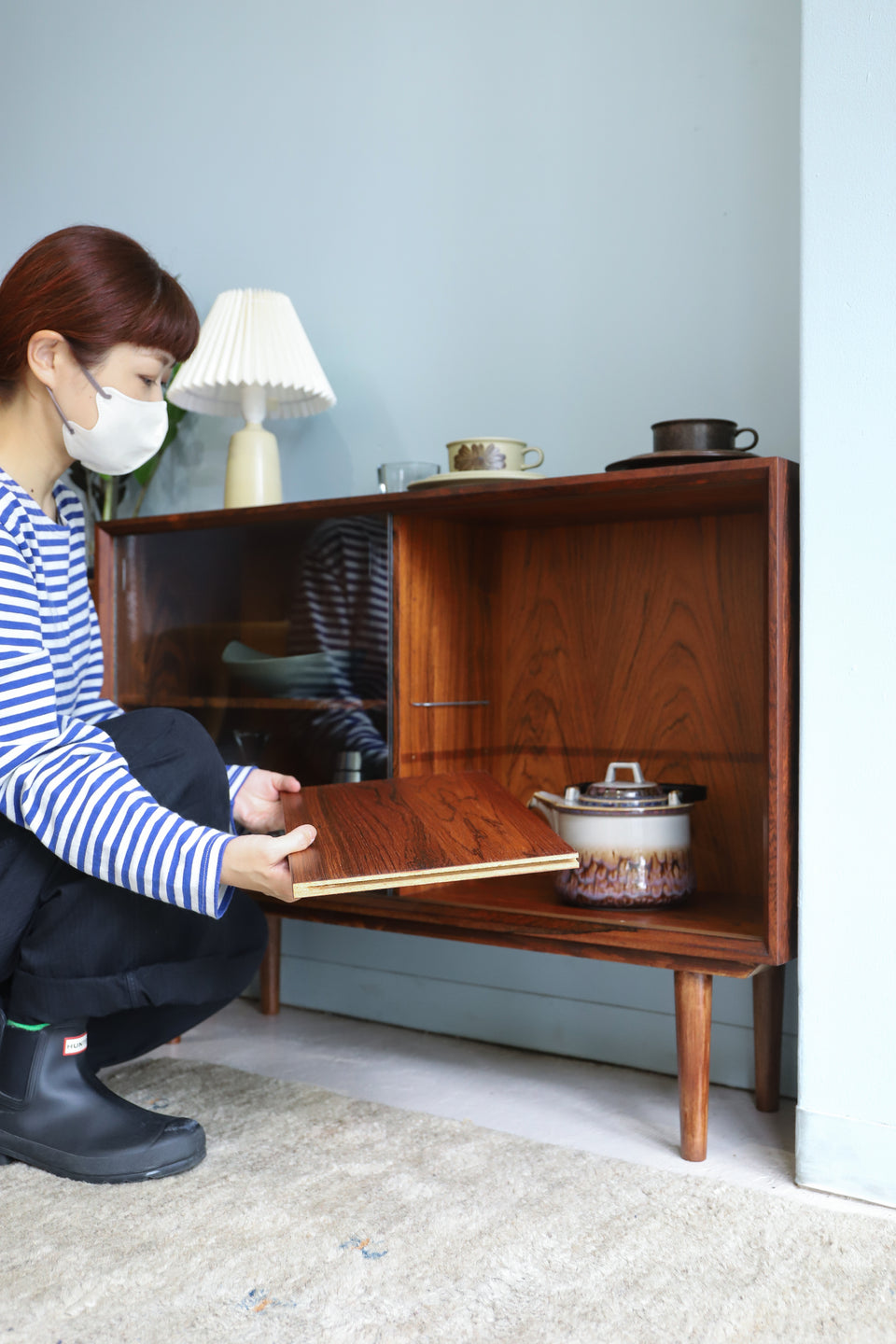 Bornholms Møbelfabrik Rosewood Glass Cabinet Danish Vintage/デンマークヴィンテージ ガラスキャビネット ローズウッド 収納 北欧家具