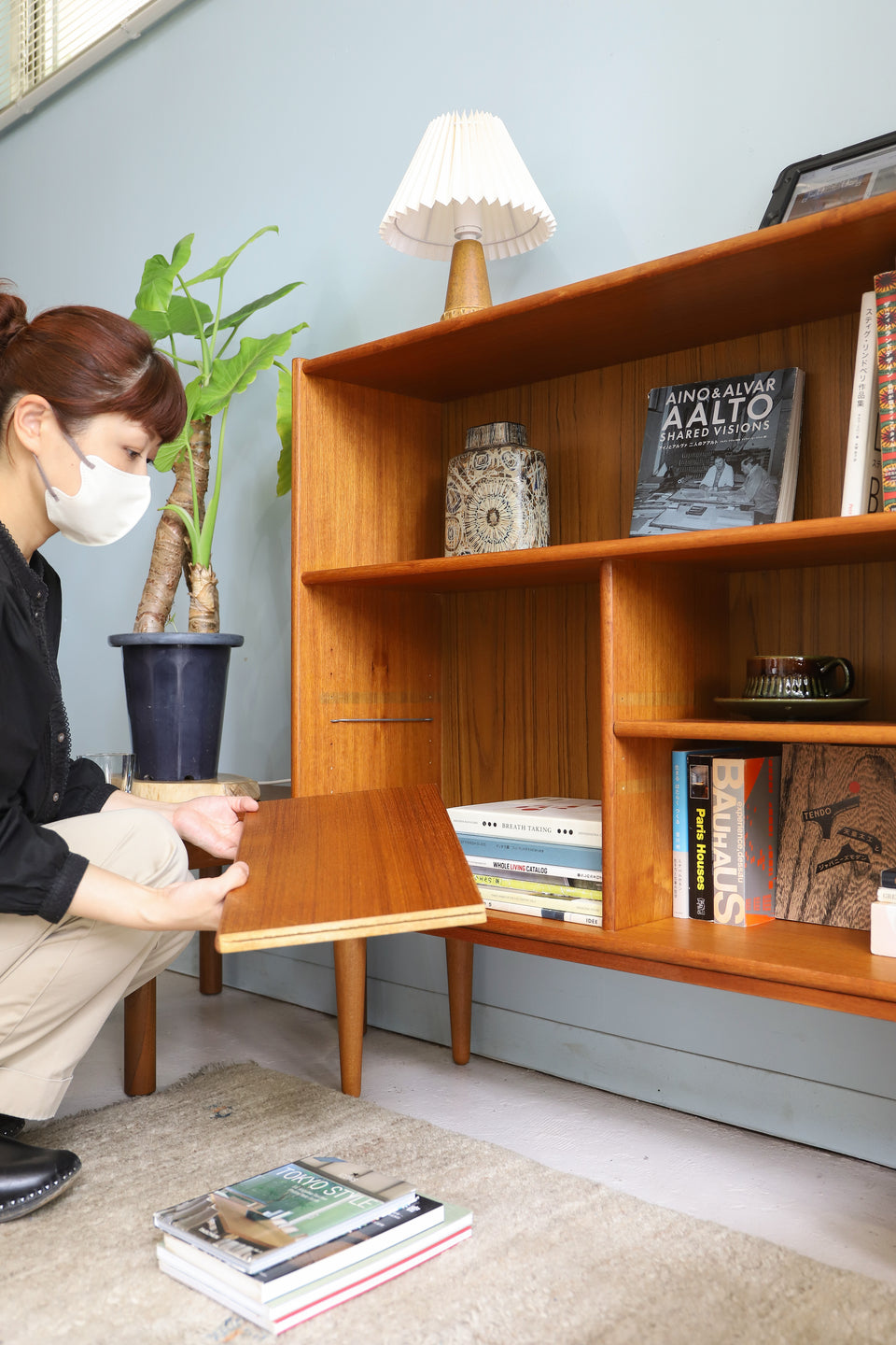Teakwood Bookcase Shelf Danish Vintage/デンマークヴィンテージ ブックケース シェルフ 本棚 チーク材 収納 北欧家具