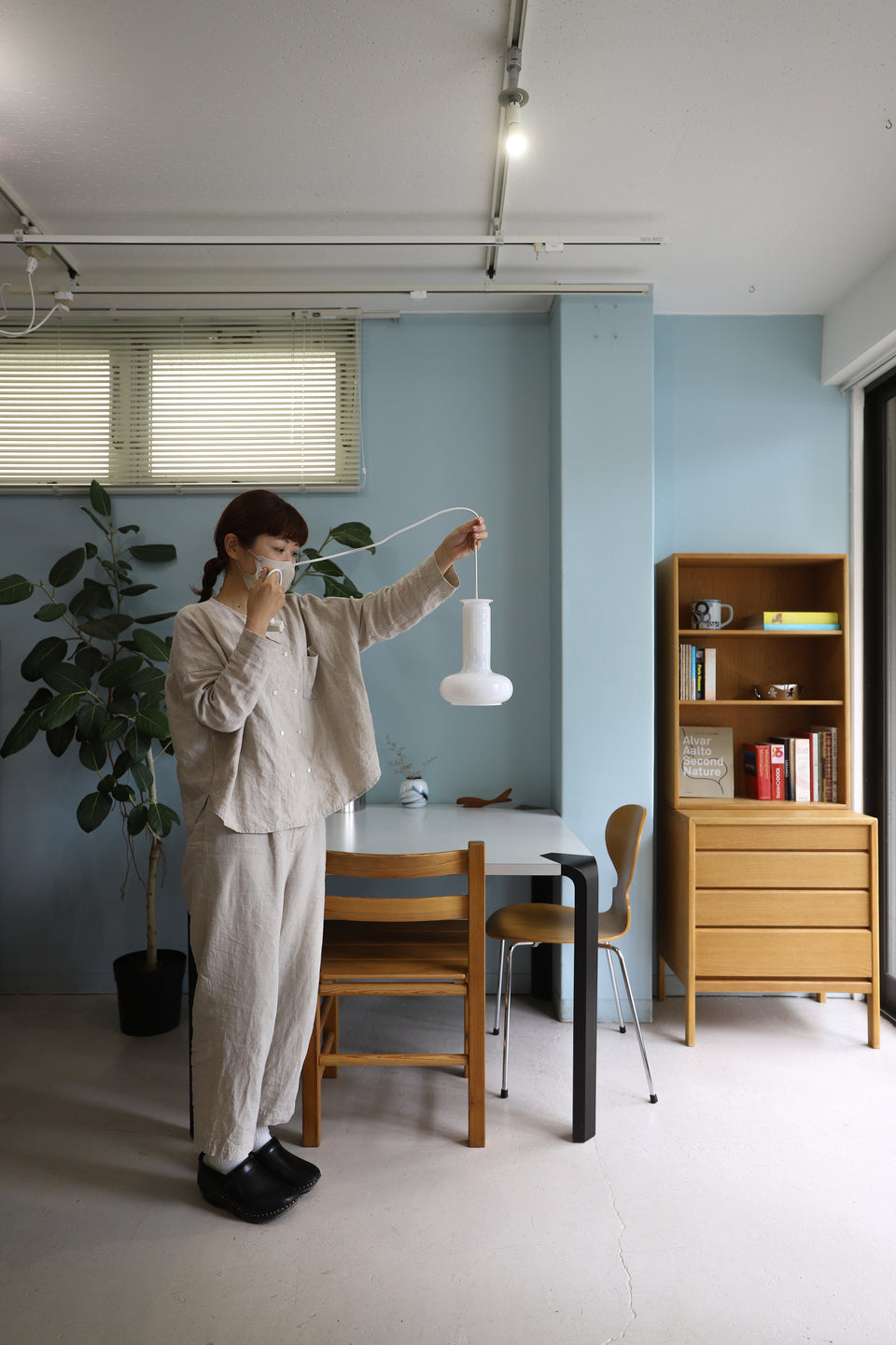 Danish Vintage Holmegaard Pendant Light Blues Small/デンマークヴィンテージ ホルムガード ペンダントライト ブルース シセ・ヴェアナー 北欧インテリア