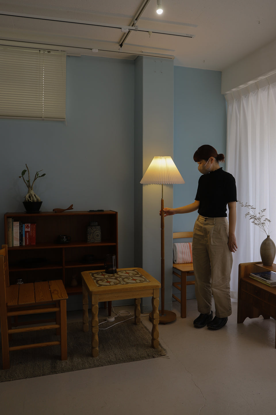 Danish Vintage Floor Stand Oakwood/デンマークヴィンテージ フロアスタンドライト オーク材 間接照明 北欧インテリア