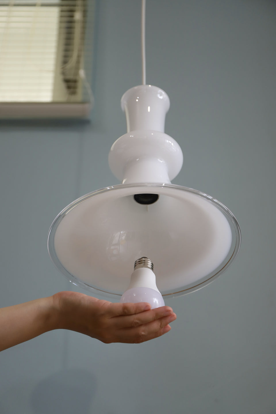 Vintage Holmegaard Pendant Light Etude2 White/ホルムガード ペンダントライト エチュード 照明 ホワイト デンマークヴィンテージ