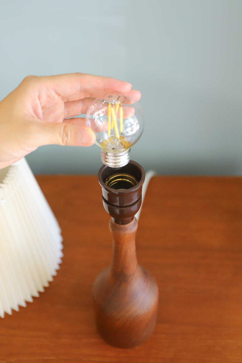 Teakwood Small Table Lamp Danish Vintage/デンマークヴィンテージ テーブルランプ 間接照明 チーク材 北欧インテリア