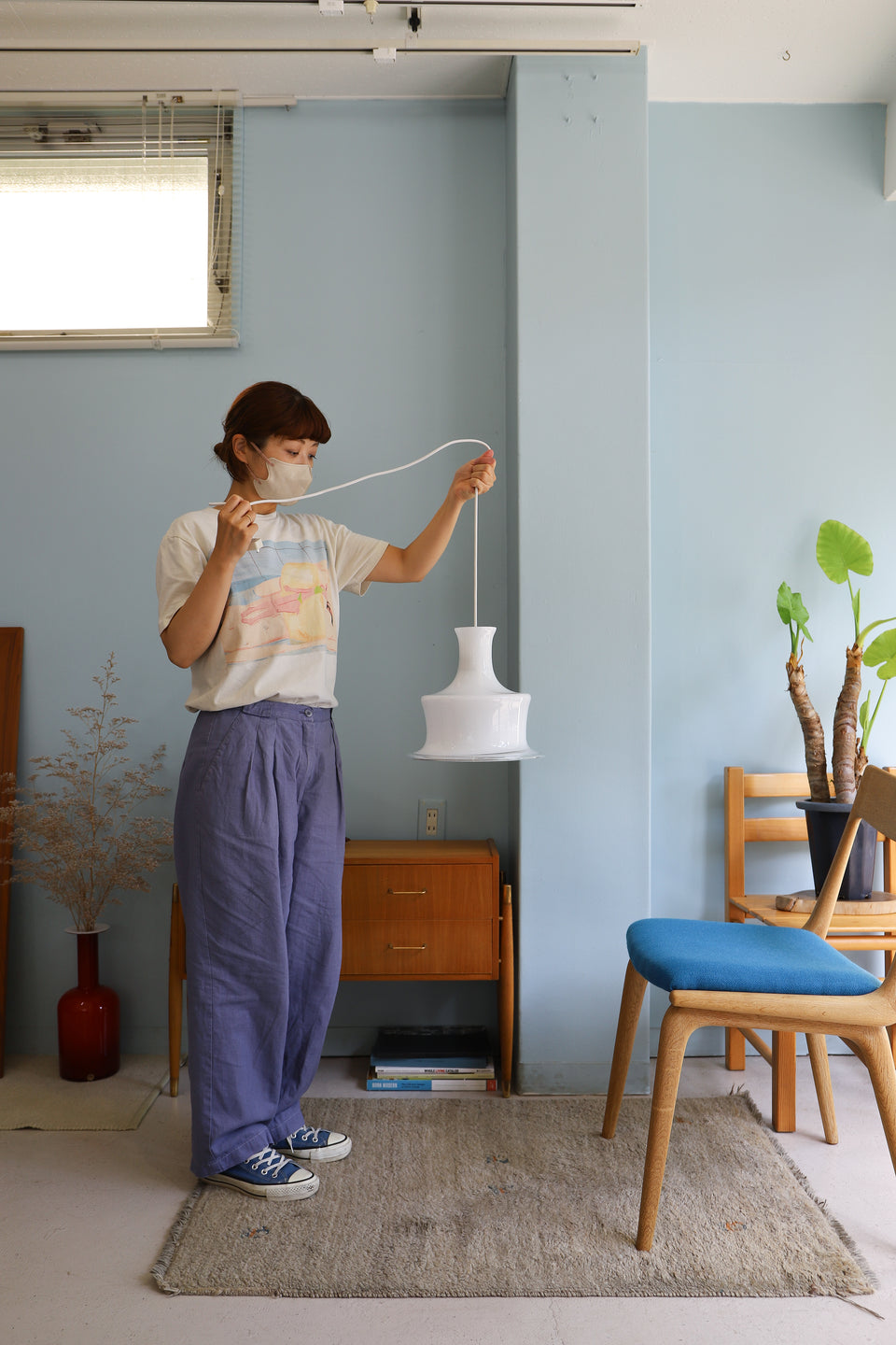 Vintage Holmegaard Pendant Light Sonate White/ホルムガード ペンダントライト ソナタ マイケル・バング 照明 デンマークヴィンテージ