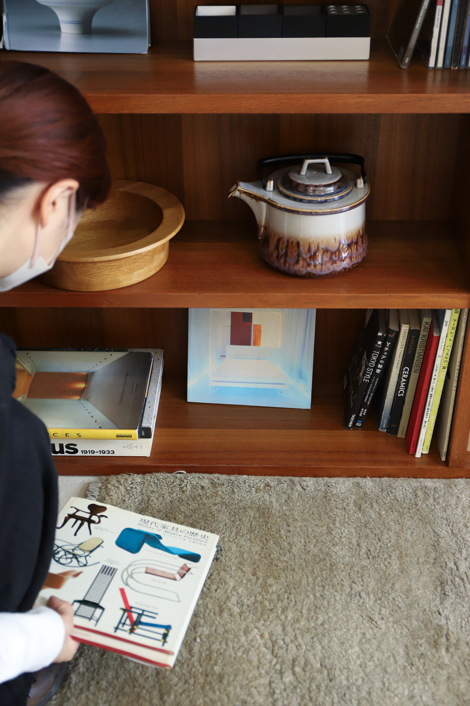 Japanese Vintage Teakwood Low Book Shelf/ジャパンヴィンテージ 本棚 ブックシェルフ レトロ