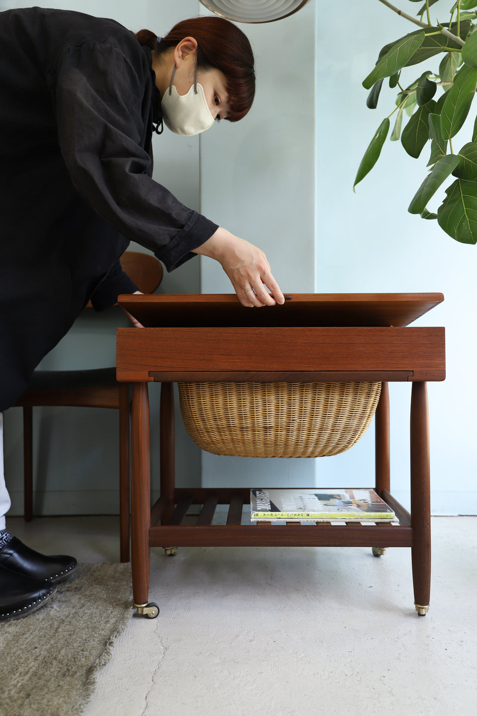 Danish Vintage Sewing Table Wagon Ejvind A. Johansson R101/デンマークヴィンテージ ソーイング テーブル ワゴン