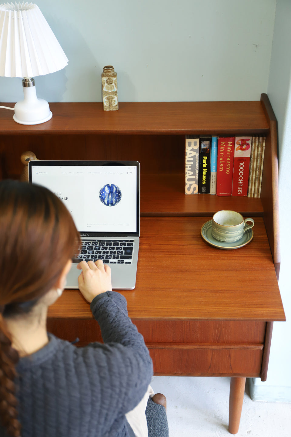 Danish Vintage Writing Bureau Hanbjerg Møbelfabrik/デンマークヴィンテージ ライティングビューロー デスク チーク材 北欧家具