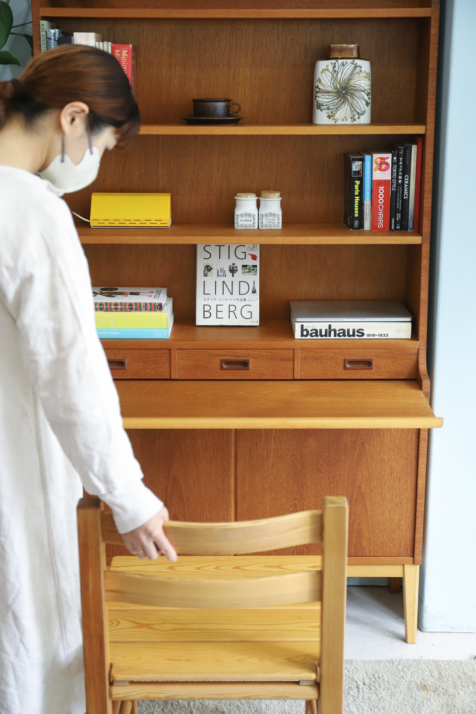 Scandinavian Vintage Bookcase Bureau/北欧ヴィンテージ ブックケース ビューロー 本棚 シェルフ