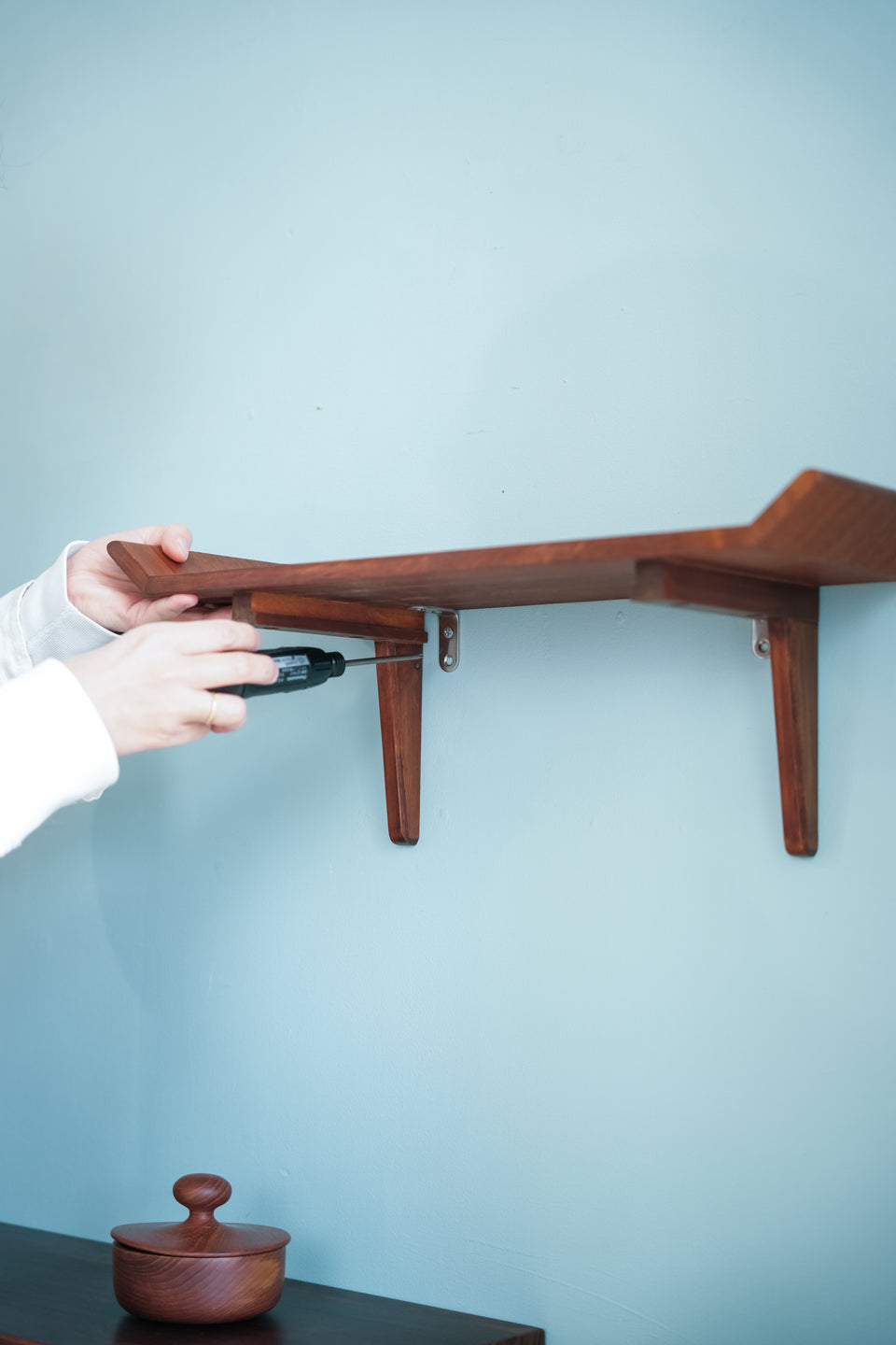 Scandinavian Vintage Teak Wall Shelf/北欧ヴィンテージ ウォールシェルフ チーク材