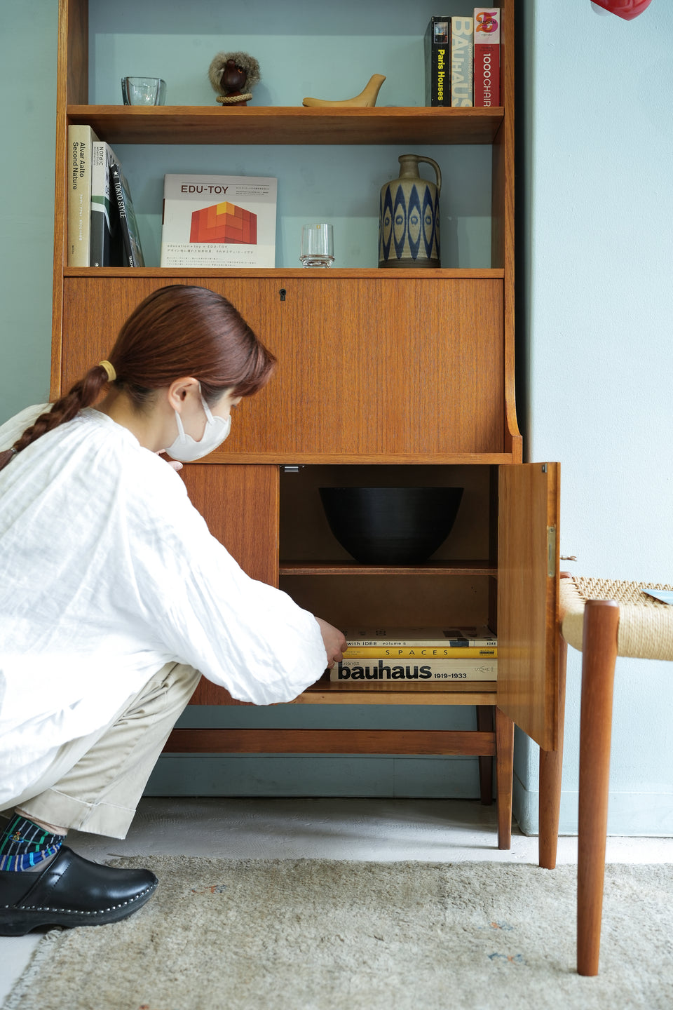 Swedish Vintage Bookcase Bureau/スウェーデンヴィンテージ ブックケース ビューロー 本棚 北欧家具