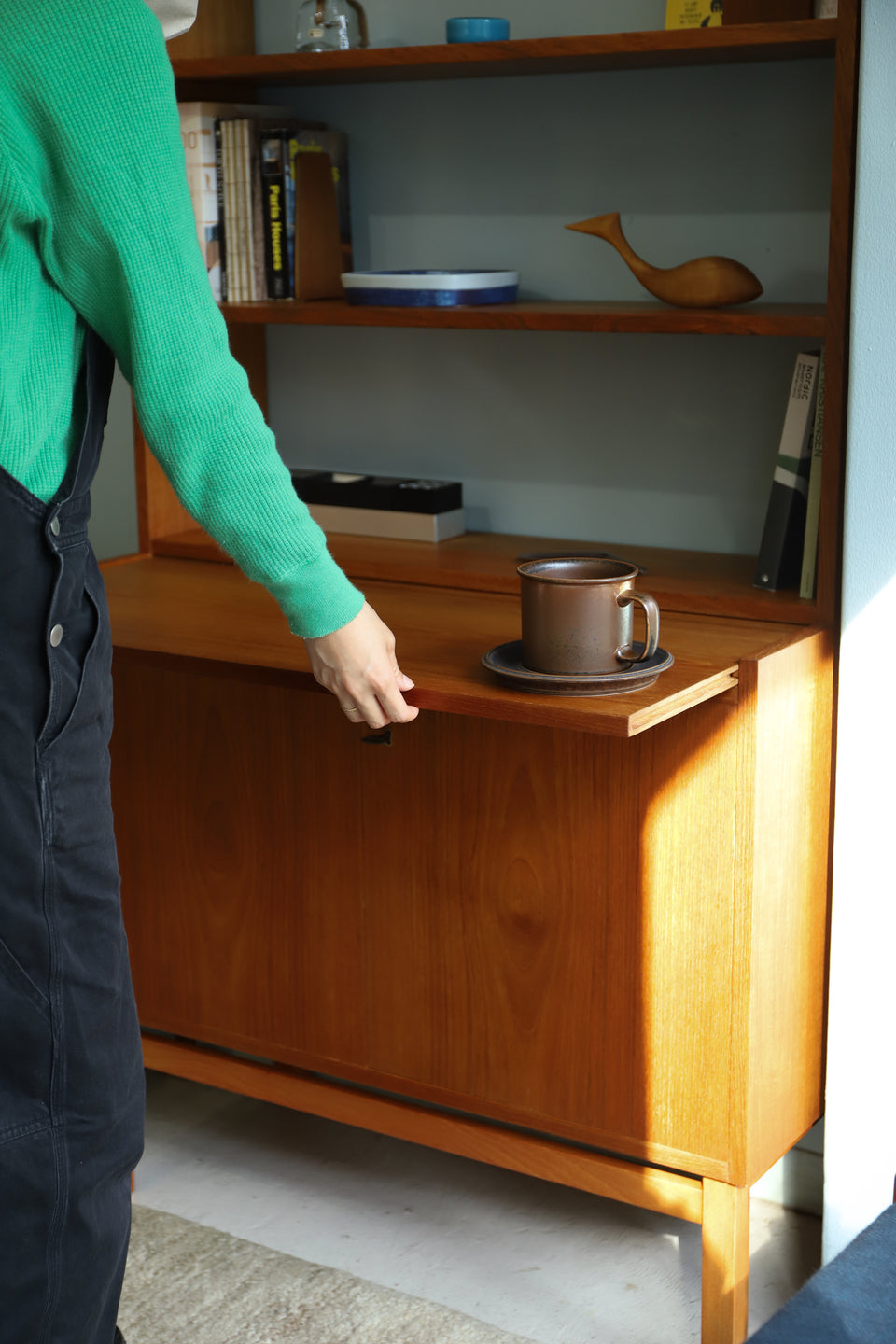 Swedish Vintage Bookcase Writing Bureau/スウェーデンヴィンテージ ブックケース ライティングビューロー オープンシェルフ 北欧家具