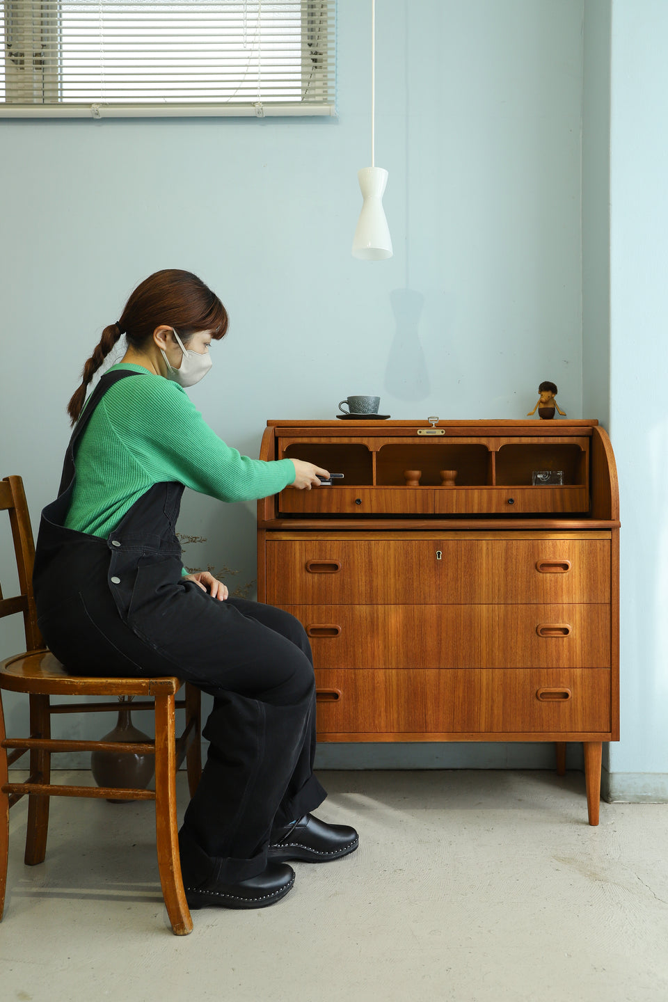 Swedish Vintage Rolltop Writing Bureau Egon Ostergaard/スウェーデンヴィンテージ ロールトップ ライティングビューロー 北欧家具