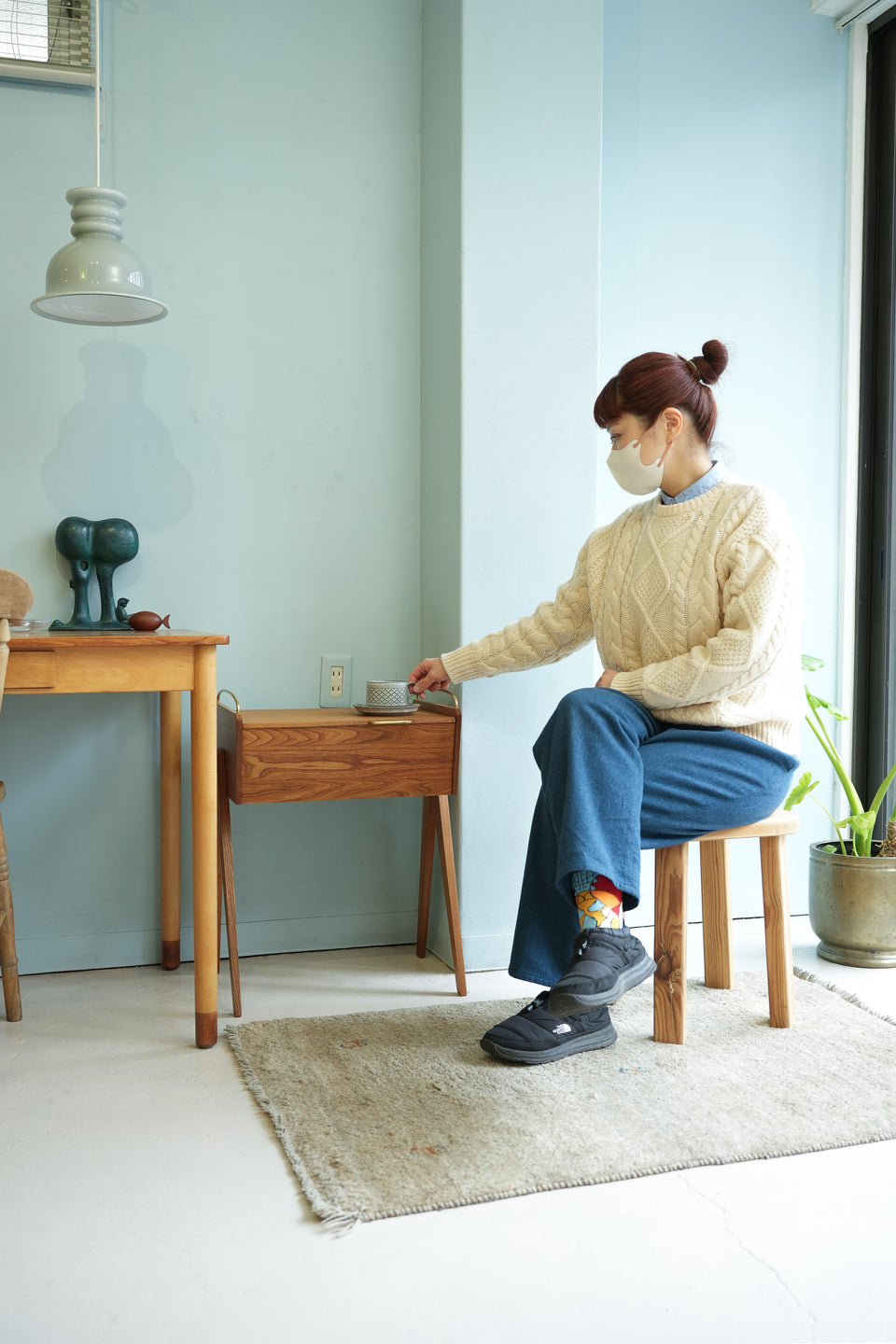Swedish Vintage Sewing Box Side Table/スウェーデンヴィンテージ ソーイングボックス サイドテーブル 北欧家具