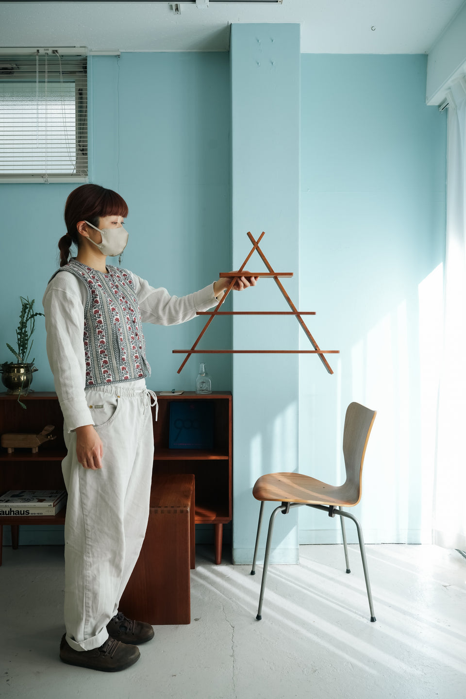 Teakwood Triangle Wall Shelf Danish Vintage/デンマークヴィンテージ ウォールシェルフ チーク材 北欧インテリア