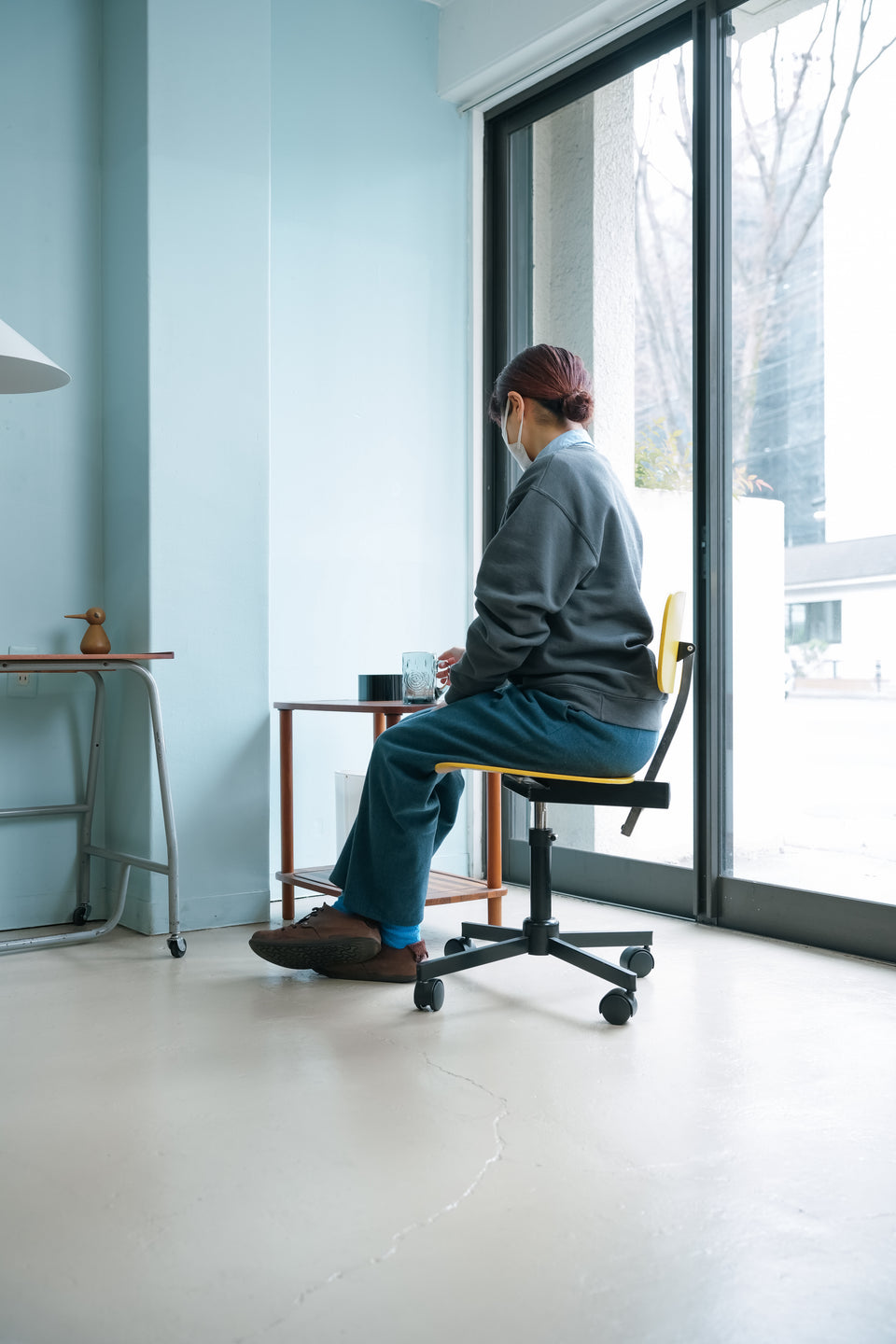 Vintage Rabami Chair STOLE-112 Yellow/デンマークヴィンテージ ラバミ キャスターチェア4本脚 北欧デザイン