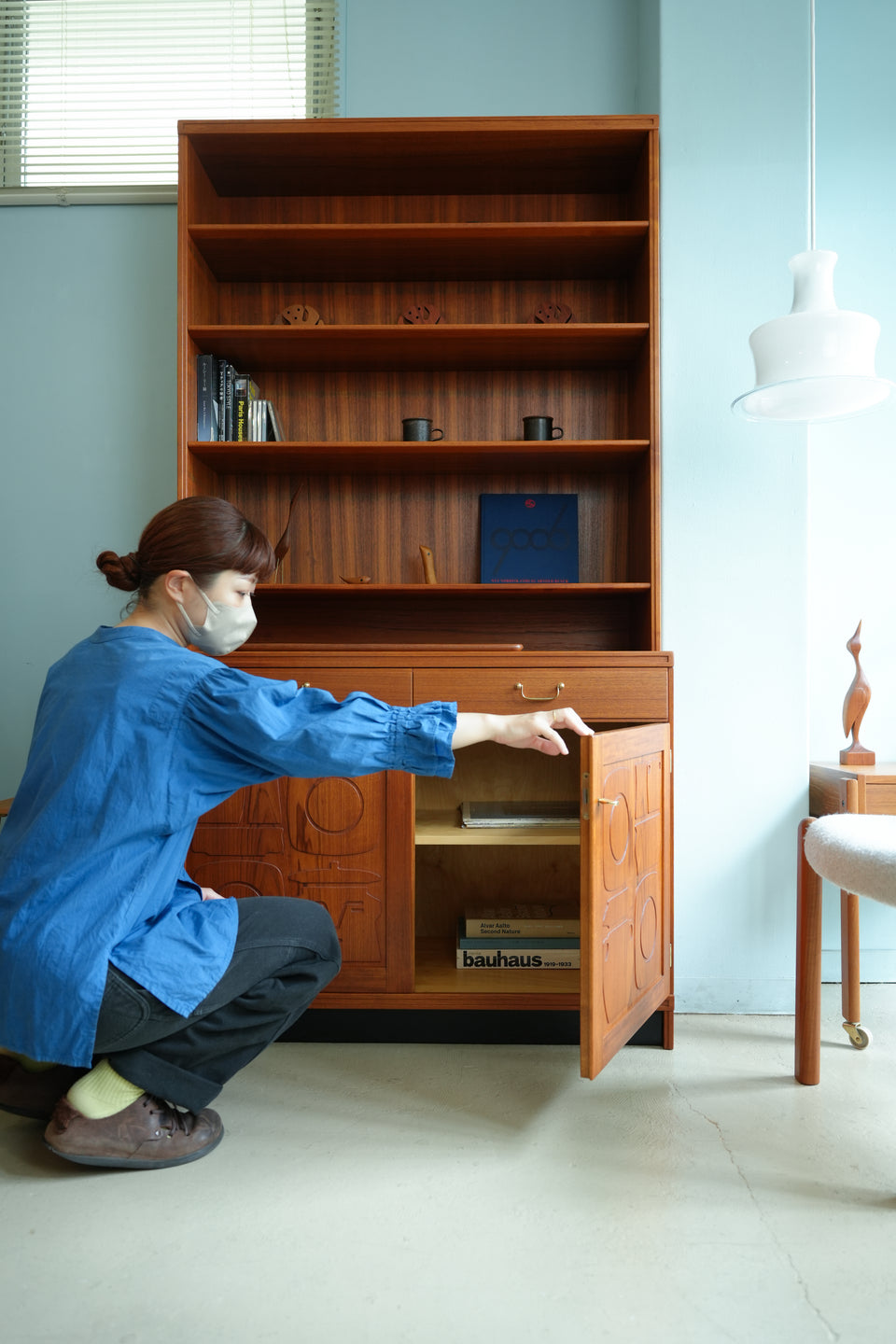 Yngve Ekstrom Krus Bookcase Cabinet AB Westbergs Mobler/スウェーデンヴィンテージ イングヴ・エクストローム ブックケース キャビネット