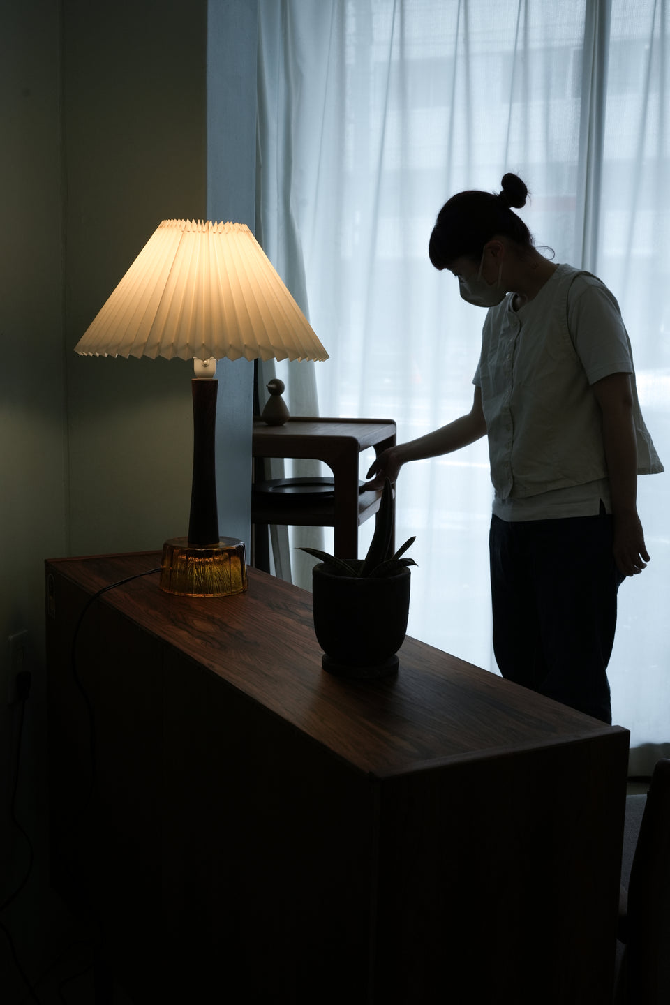 Swedish Vintage AB Stilarmatur Tranas Table Lamp Rosewood Glass/スウェーデンヴィンテージ テーブルランプ ローズウッド材 ガラス