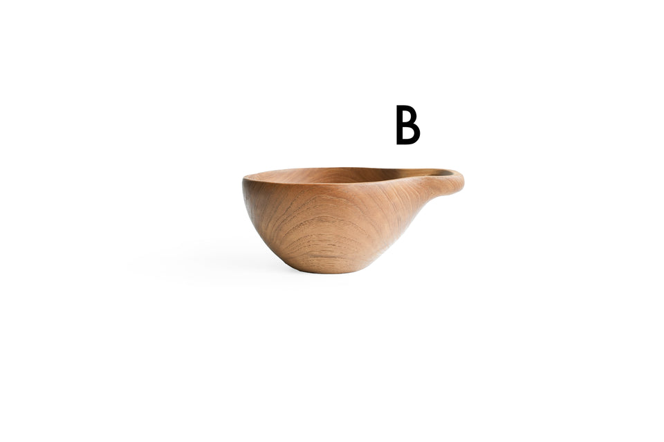 Solid Teak Serving Bowl with Handles/チーク材 ハンドル付きサービングボウル